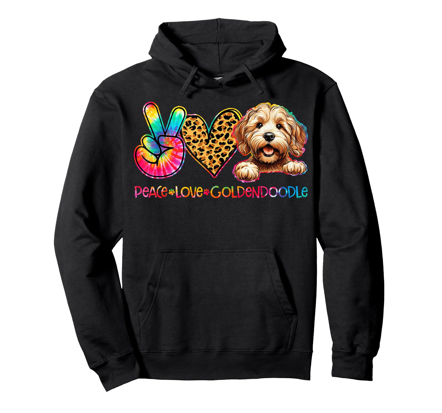 Peace Love Goldendoodle Tie Dye Dog Lover T-Shirt