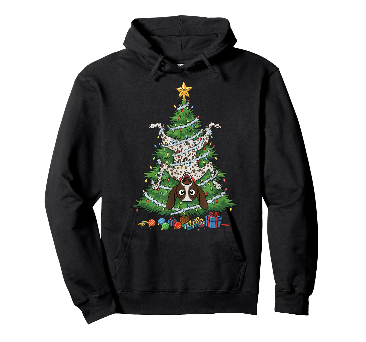 Funny German Shorthaired Pointer Dog Christmas Tree T-Shirt