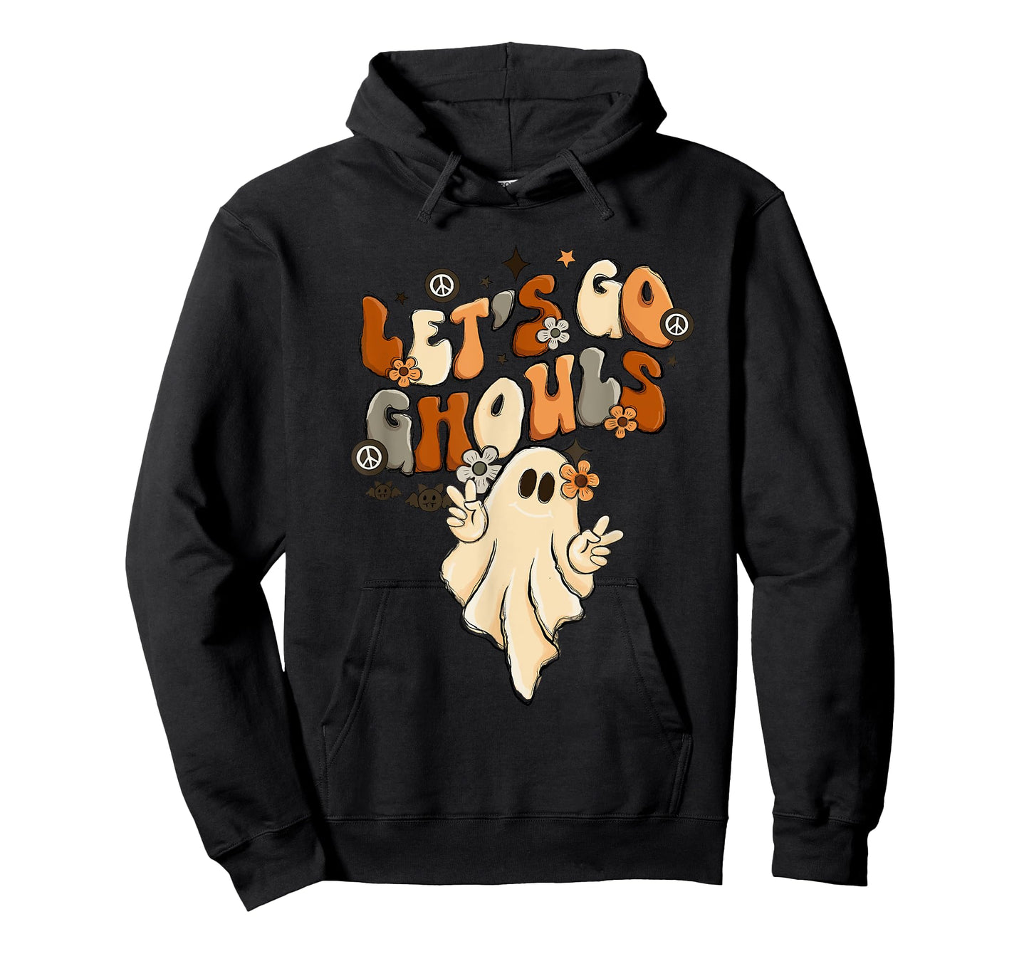 Retro Groovy Let's Go Ghouls Halloween Ghost Outfit Costumes T-Shirt
