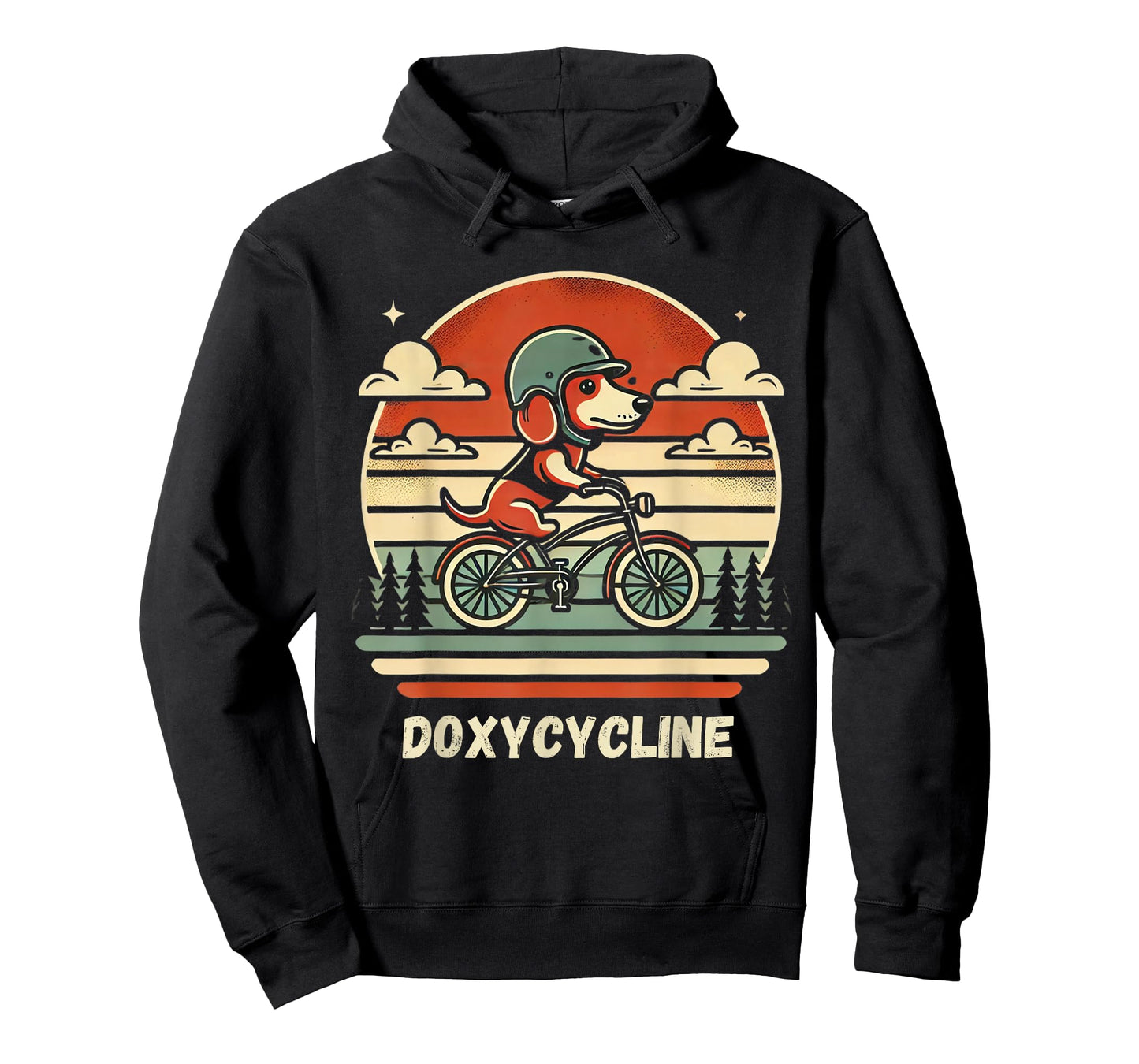 Dachshund on Bicycle Doxycycline Pharmacy Pun Dog Pharmacist T-Shirt