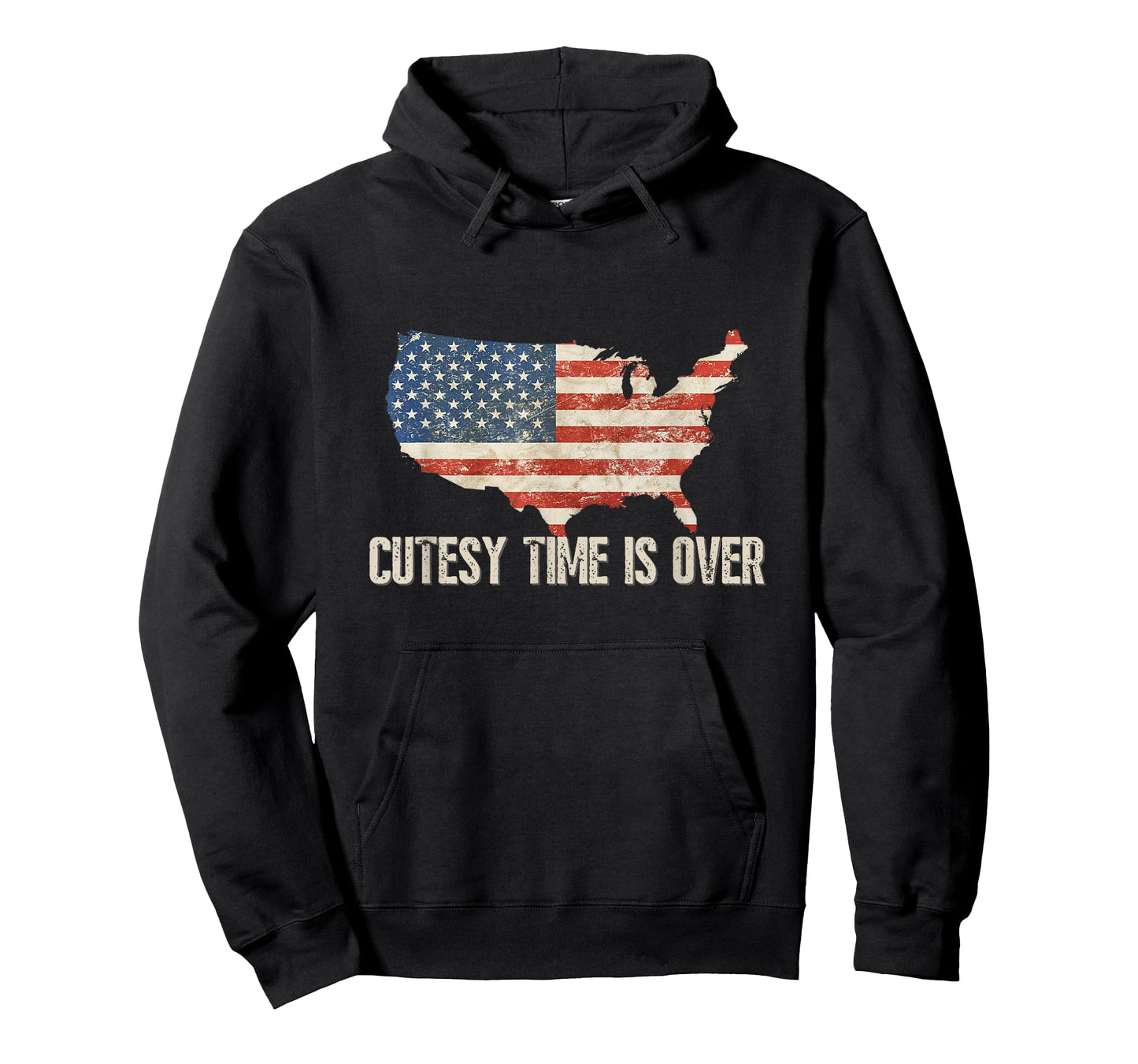 Cutesy Time Is Over American Flag Patriotic Conservative T-Shirt for Women Men