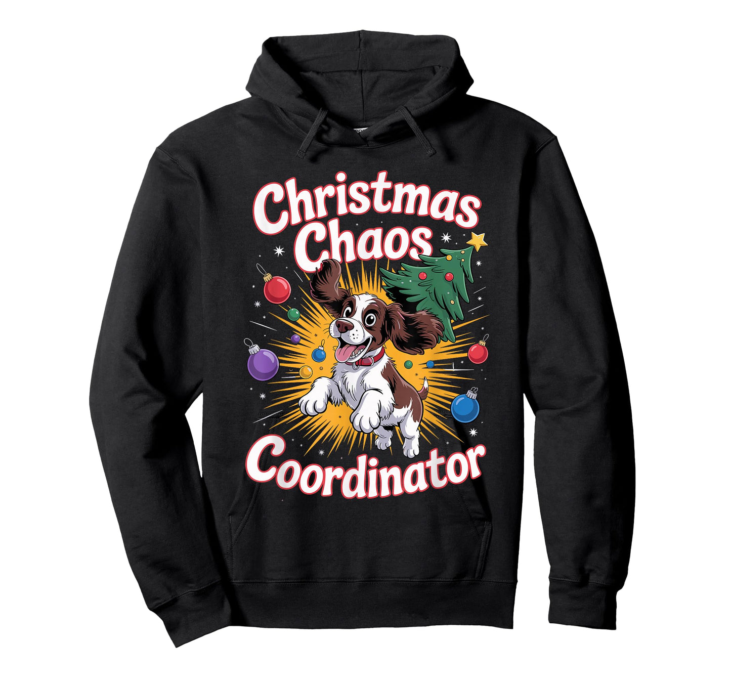 Christmas Chaos Coordinator Puppy English Springer Spaniel T-Shirt