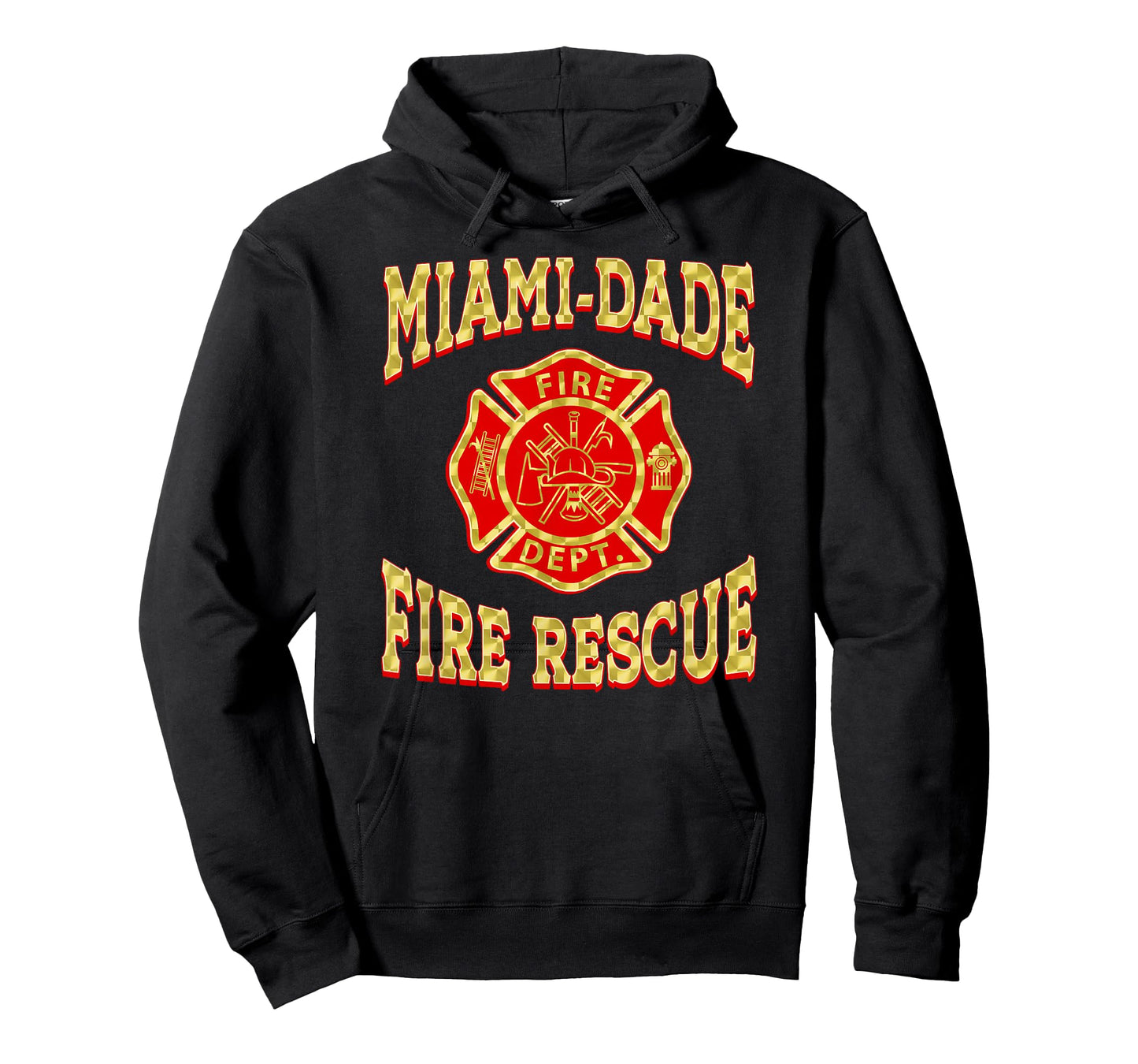 Retro Miami Dade Fire Rescue Department Flag Firemen T-Shirt
