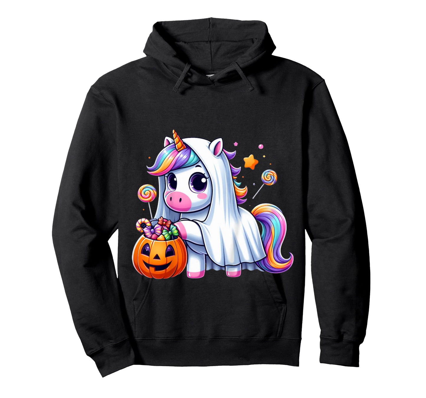 Cute Unicorn Ghost Costume Halloween Candy T-Shirt