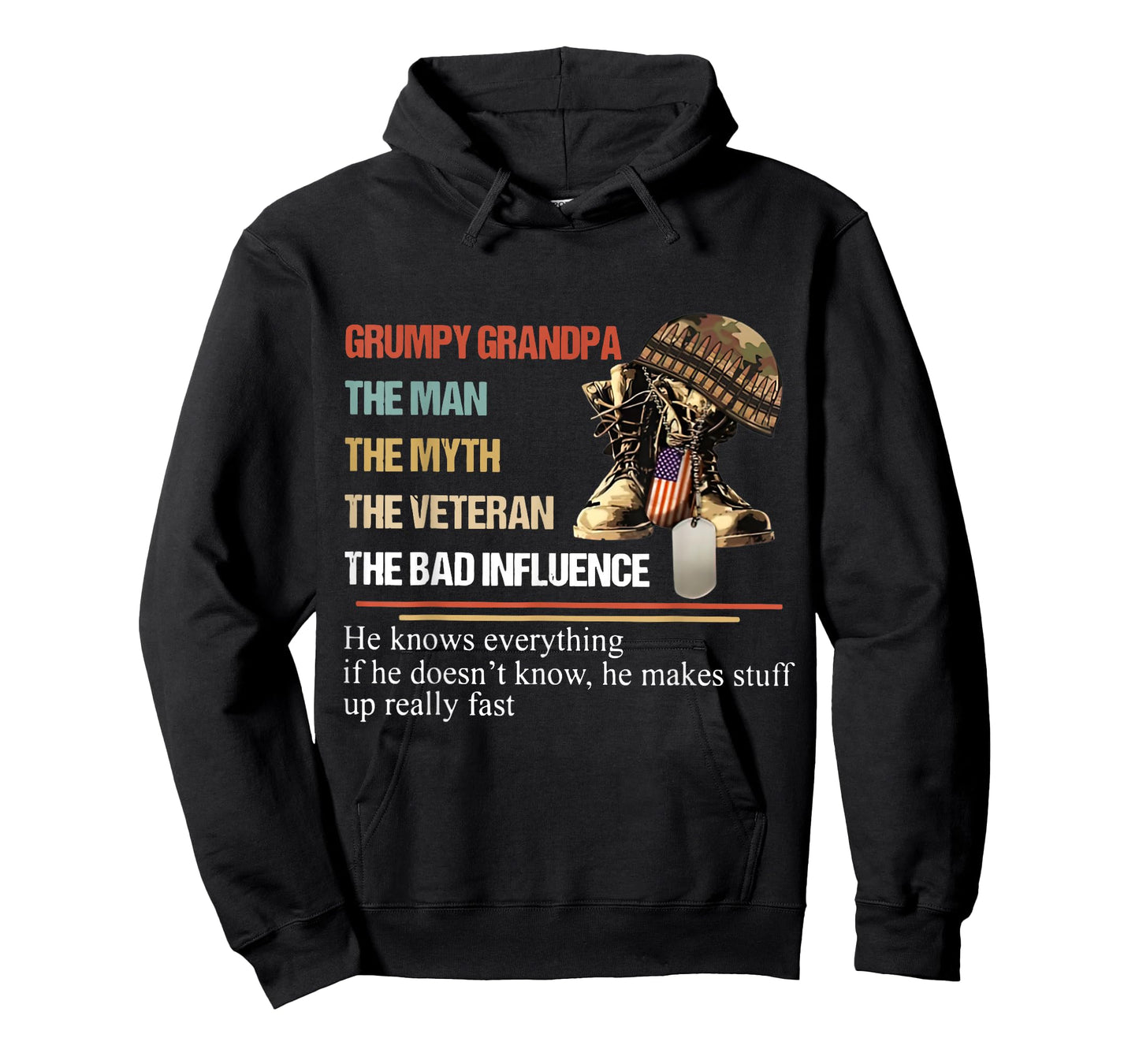 Grumpy Grandpa The Man The Myth The Veteran T-Shirt