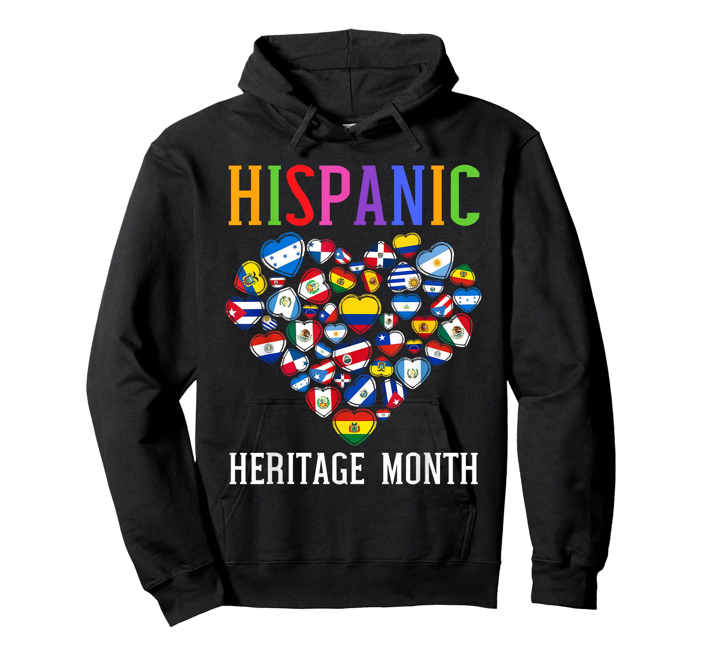 Latin Countries Heart Flags Hispanic Heritage Month Womens T-Shirt
