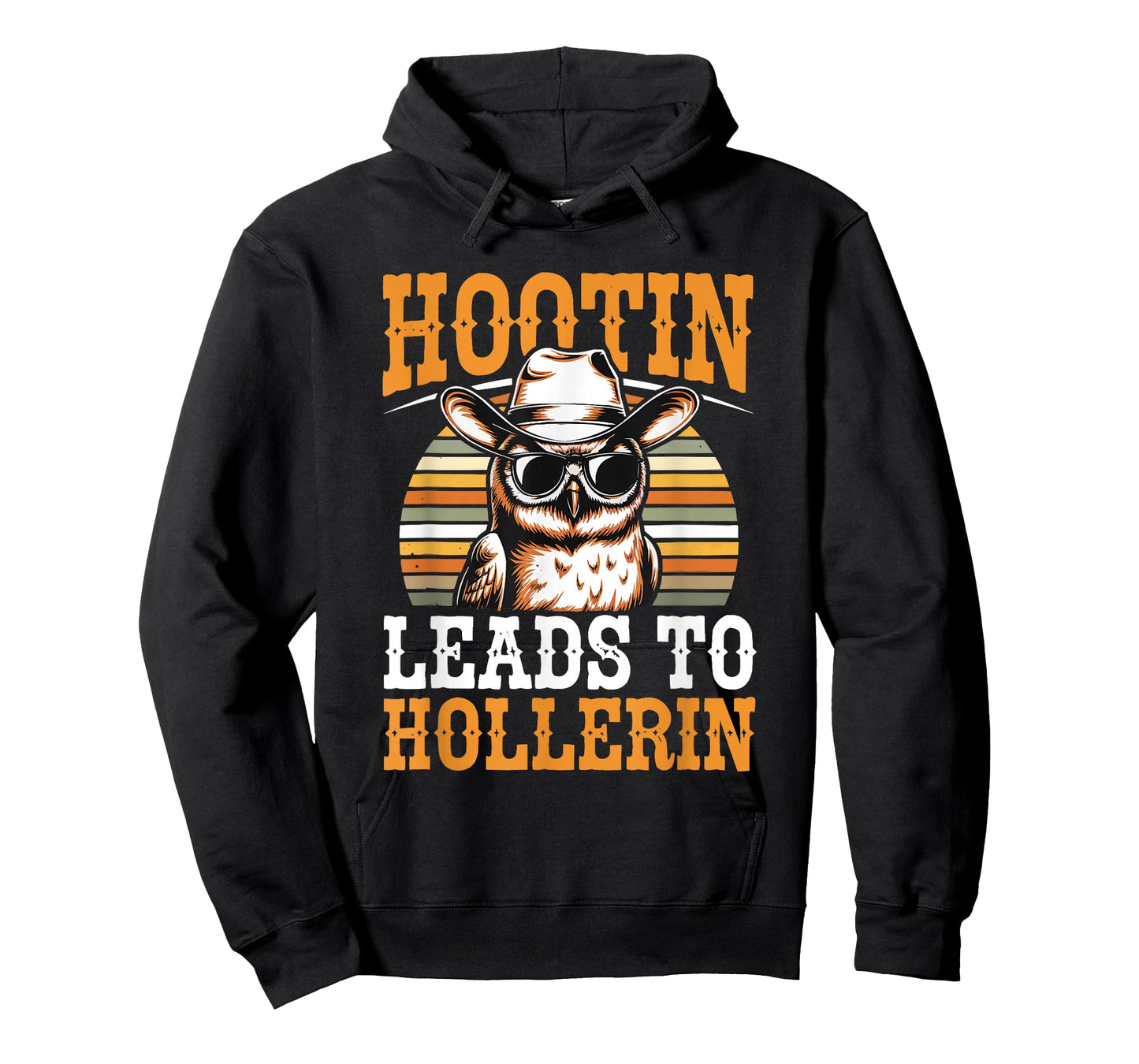 Hootin Leads to Hollerin Owl Cowboy Style Retro Western T-Shirt