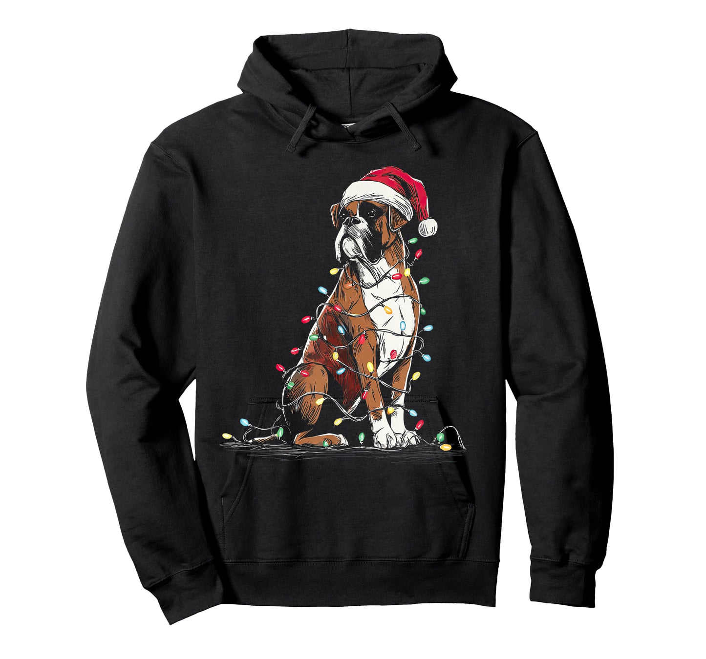 Funny Boxer Christmas Graphics Dog Lights Lover T-Shirt