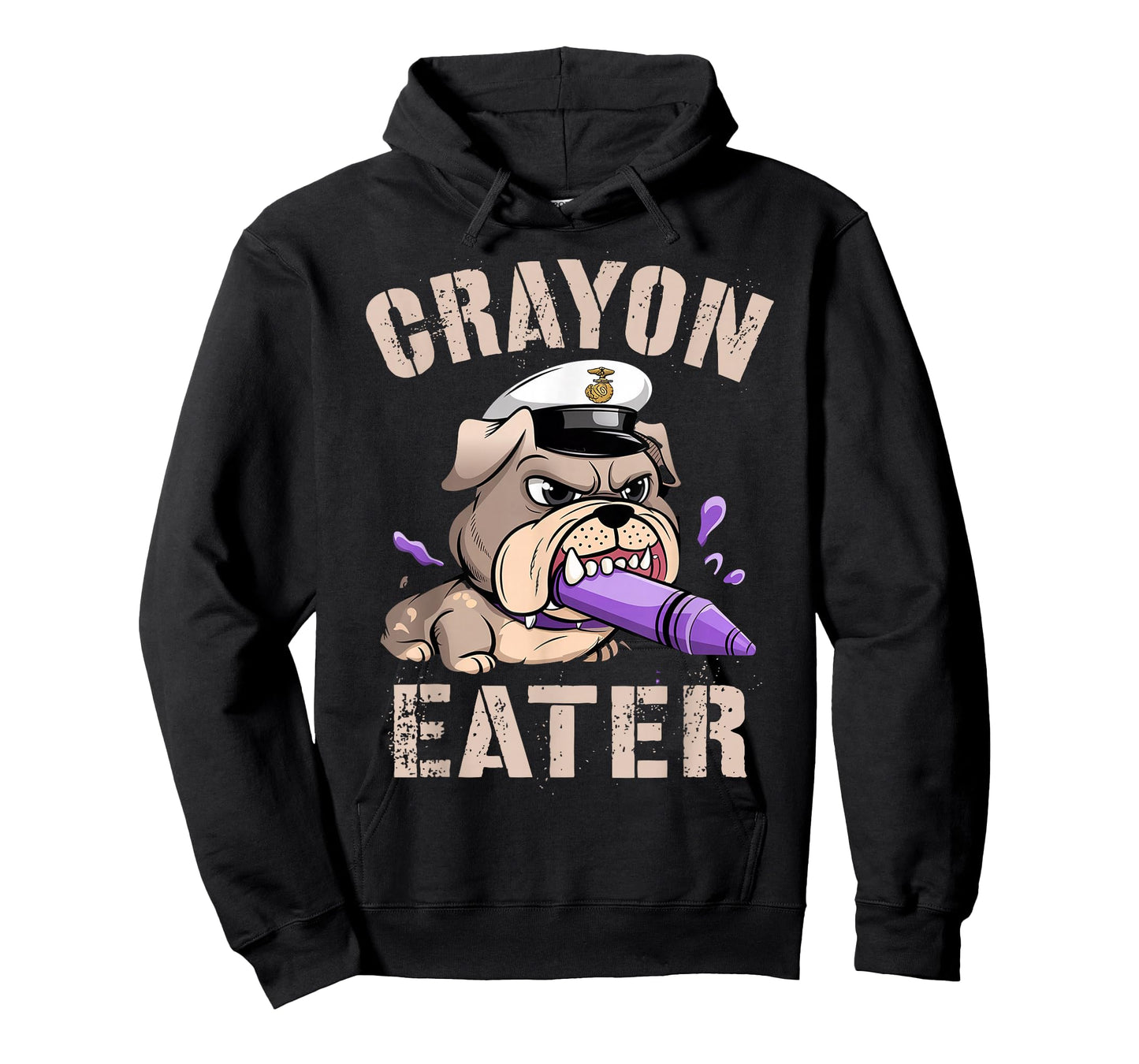Funny Veteran CRAYON EATER I Eat Bulldog Military Grunt Dad T-Shirt