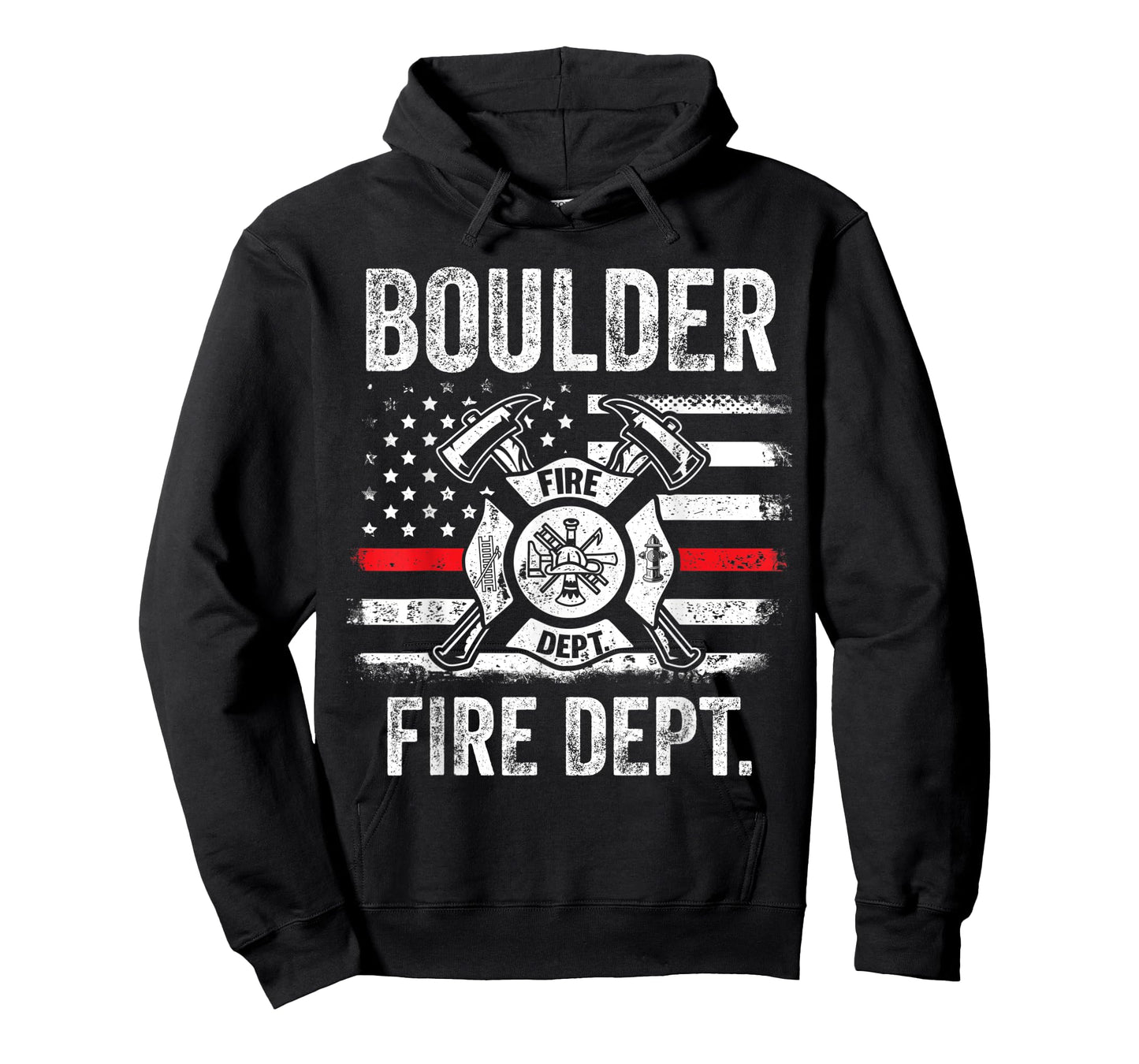 Boulder Colorado Fire Department Thin Red Line Fireman T-Shirt