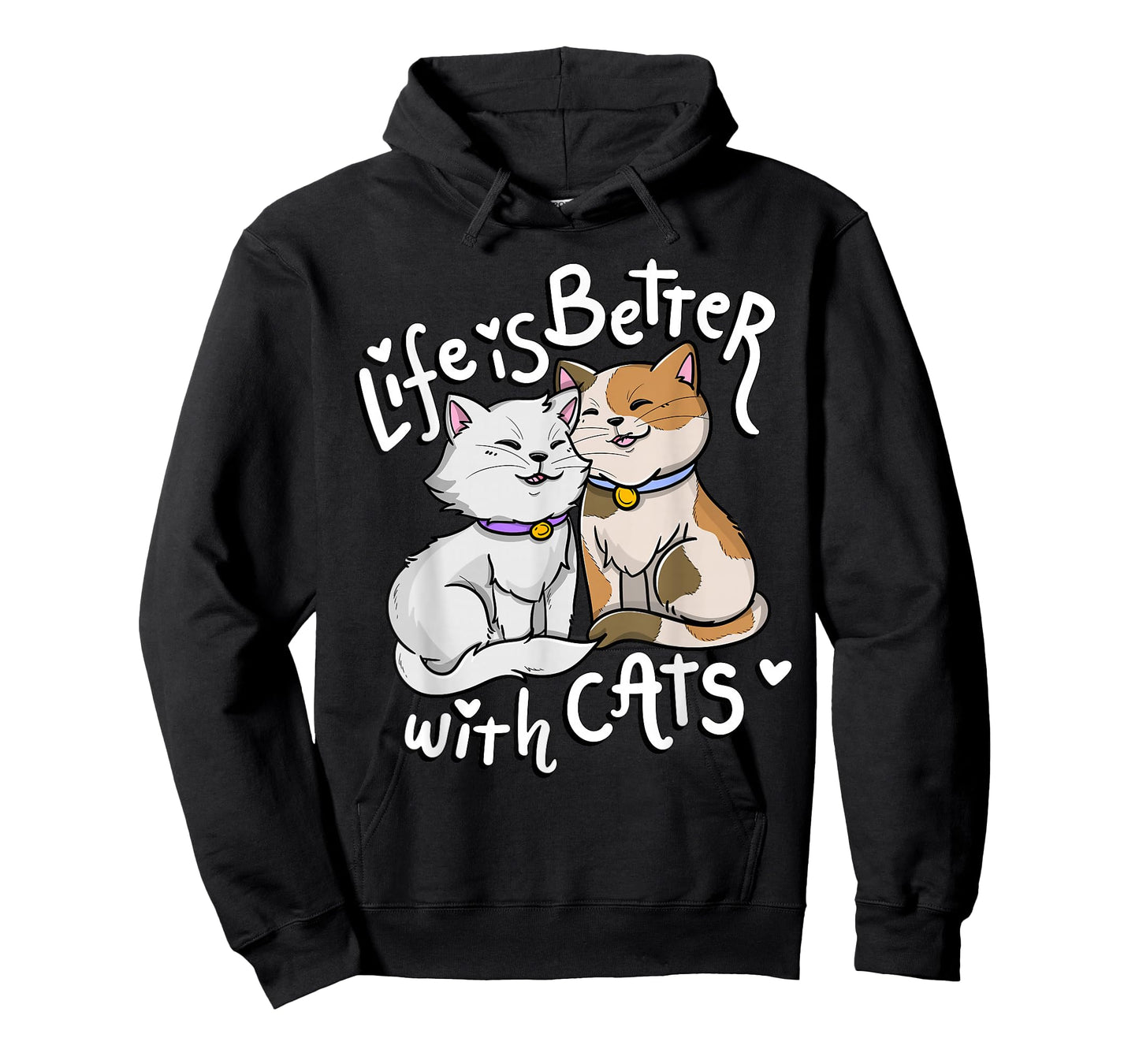 Valentine's Cat Lover Life is Better with Cats Mother's Day T-Shirt Small