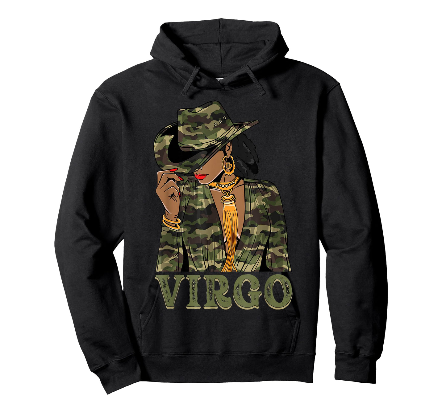 Virgo Western Black Cowgirl Camo Camoflauge Zodiac T-Shirt