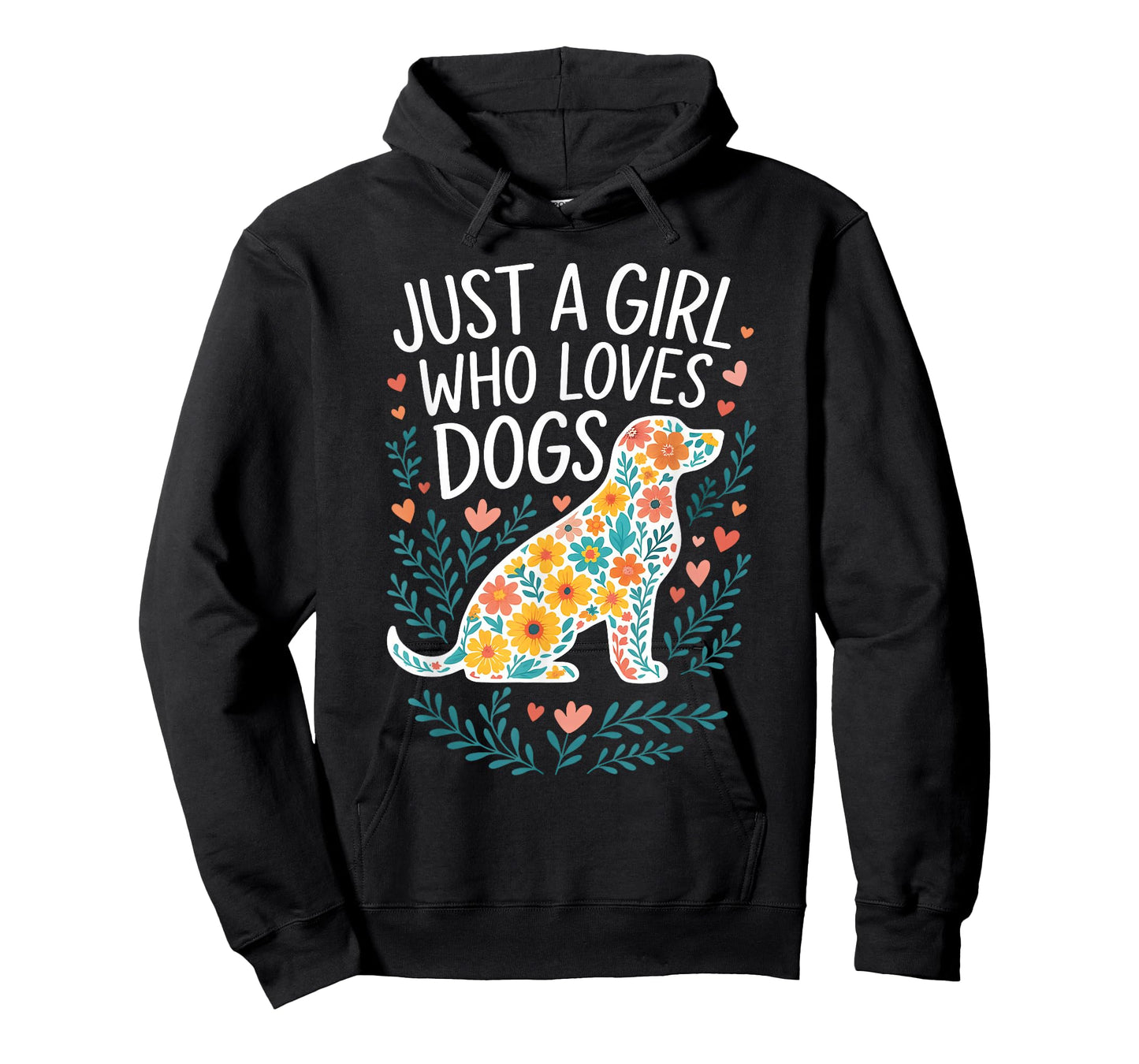 Just a girl who loves Dogs Funny Cute Puppy Dog Flower Lover T-Shirt