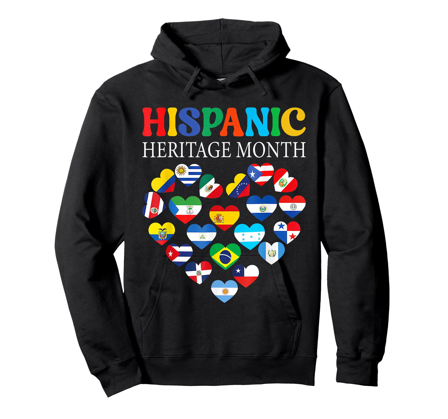 National Hispanic Heritage Month All Countries Flags Heart T-Shirt