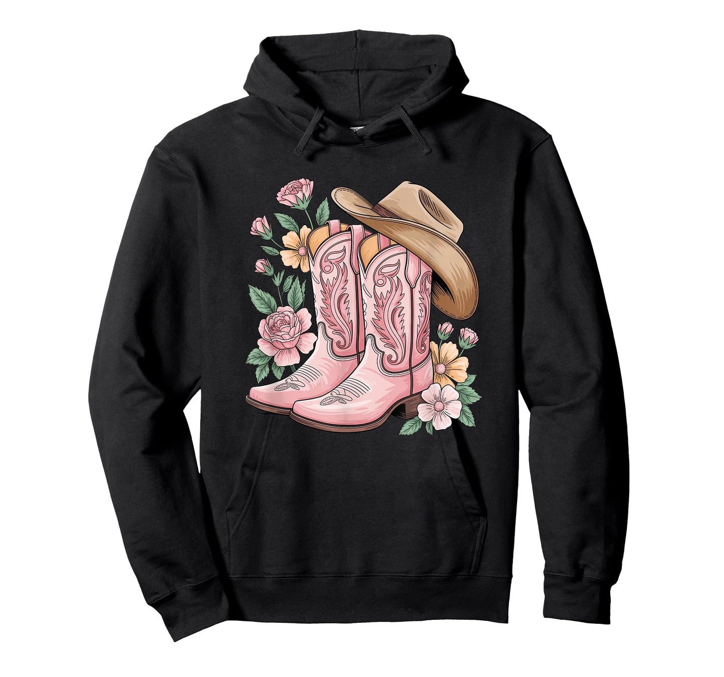 cowboy boot western country cowgirl flowers girl pink woman T-Shirt