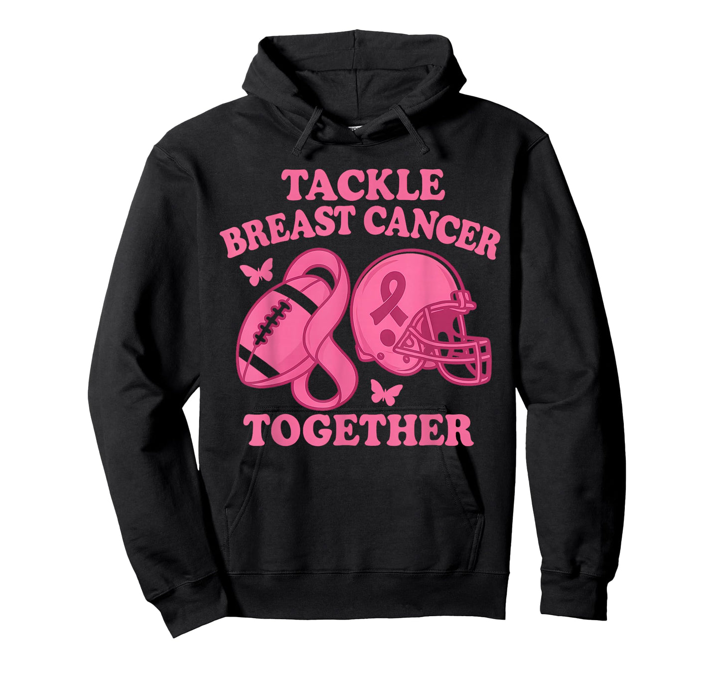 Tackle Breast Cancer Groovy Football Breast Cancer Warrior T-Shirt