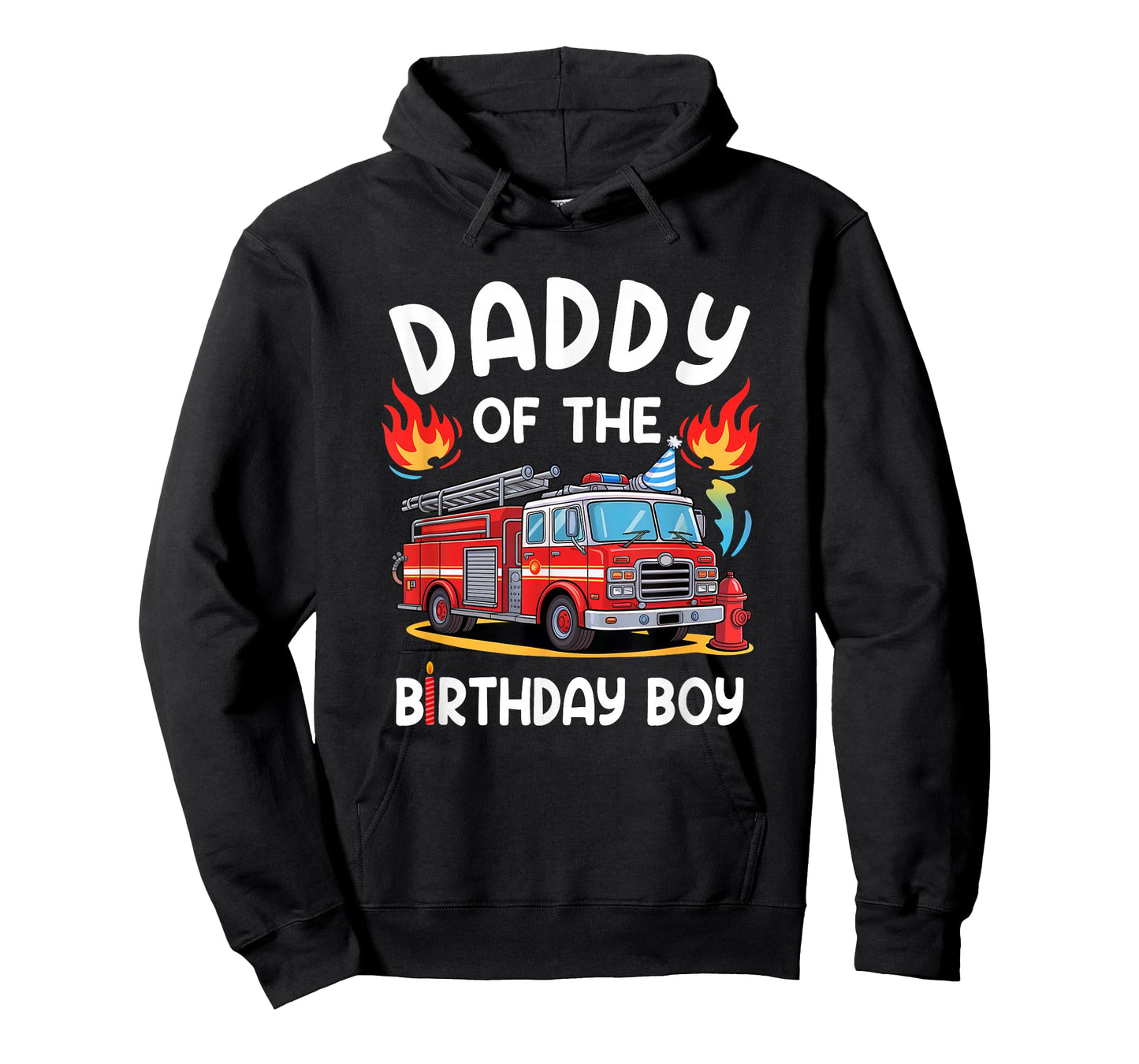 Daddy Of The Birthday Boy Fire Truck Firefighter 1St Party T-Shirt