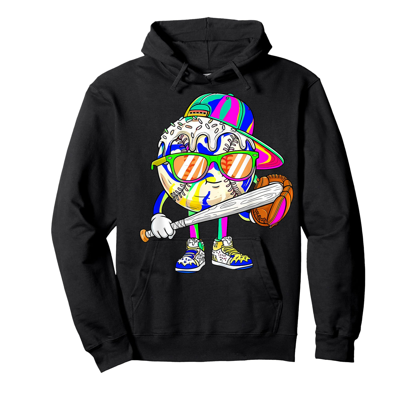 Funny Football Drip for Boys Kids Youth Dripping Ice Cream T-Shirt