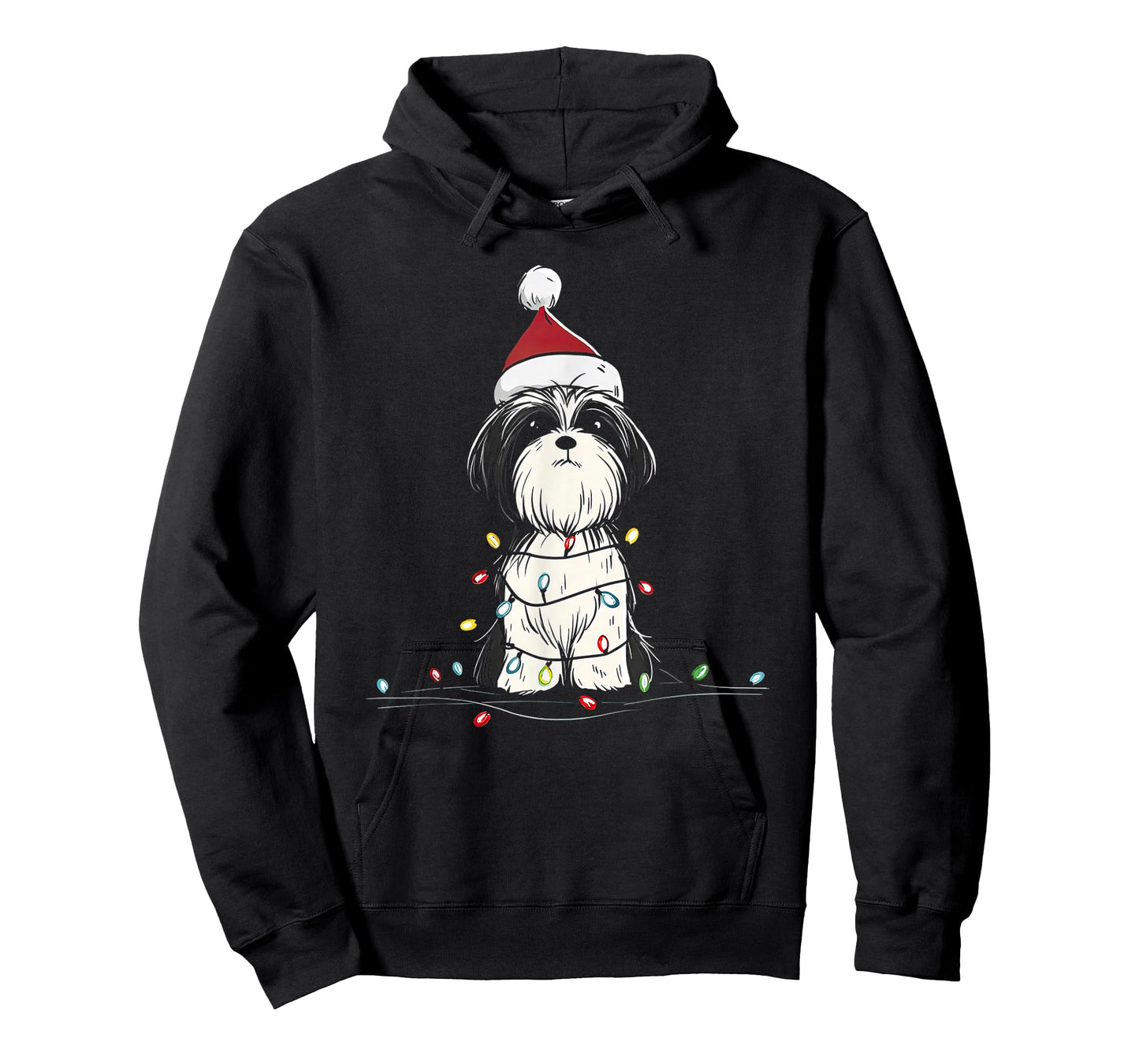 Funny Shih Tzu Christmas Graphics Dog Lights Lover Owner T-Shirt