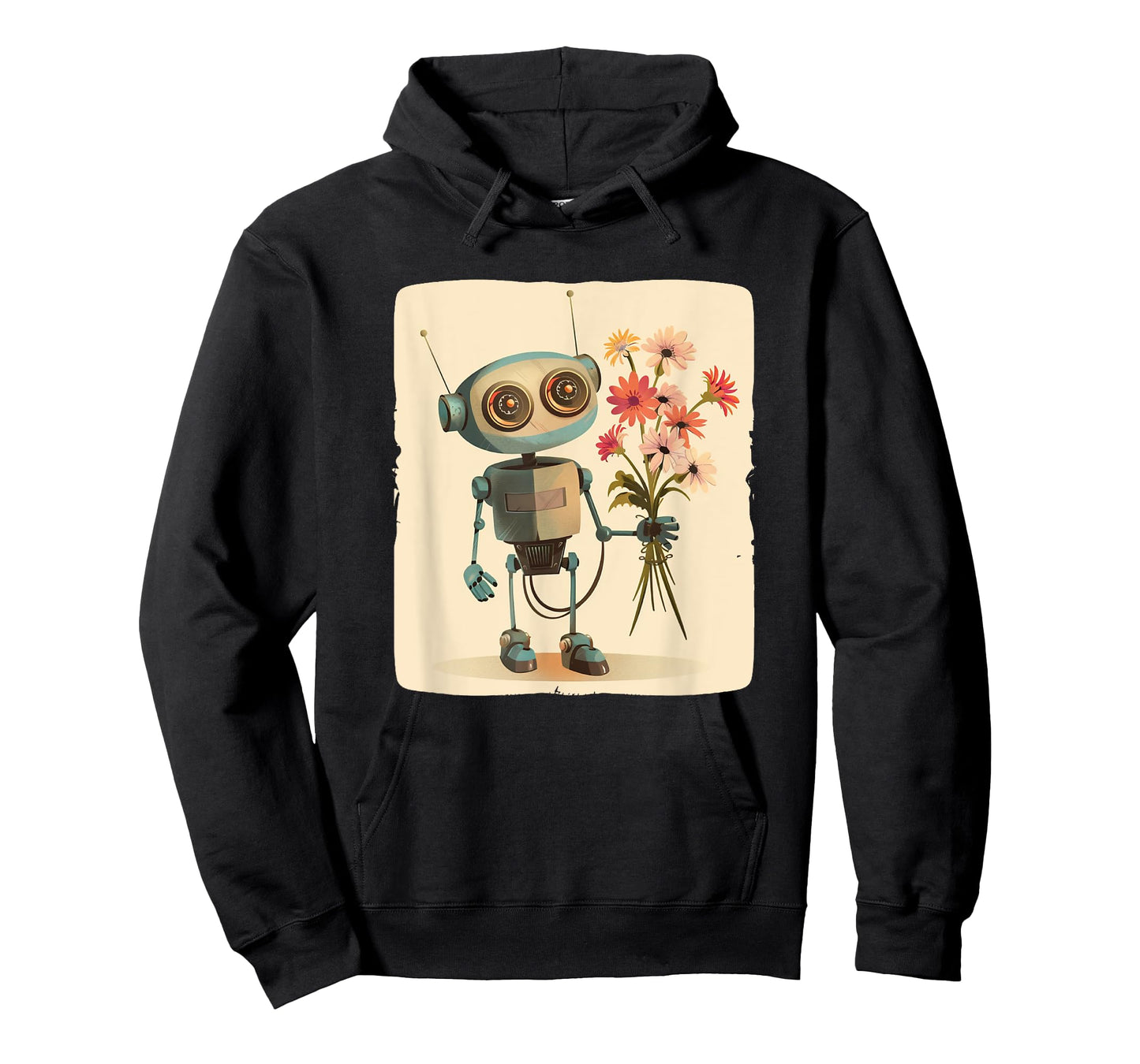 Amazing Robot with Bouquet for a Funny and Charming Look T-Shirt