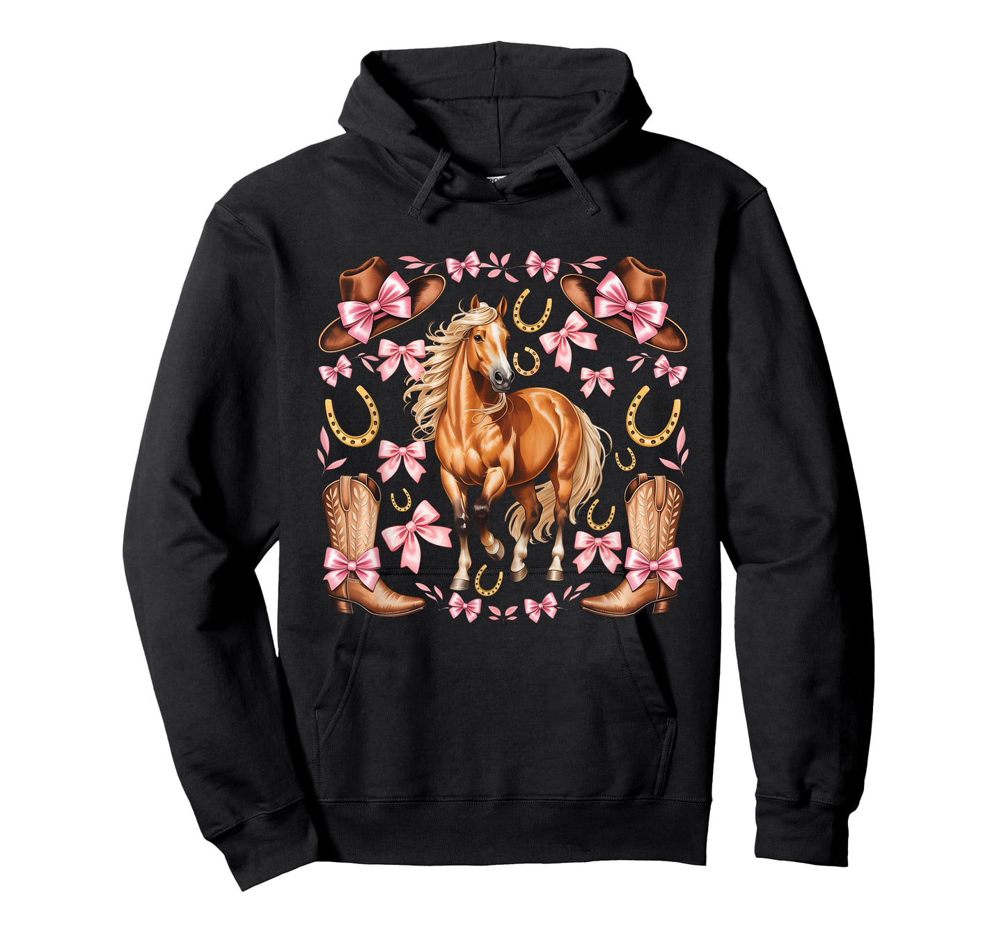 Western Girl Country Rodeo Pink Cowgirl Horse Coquette Bow T-Shirt