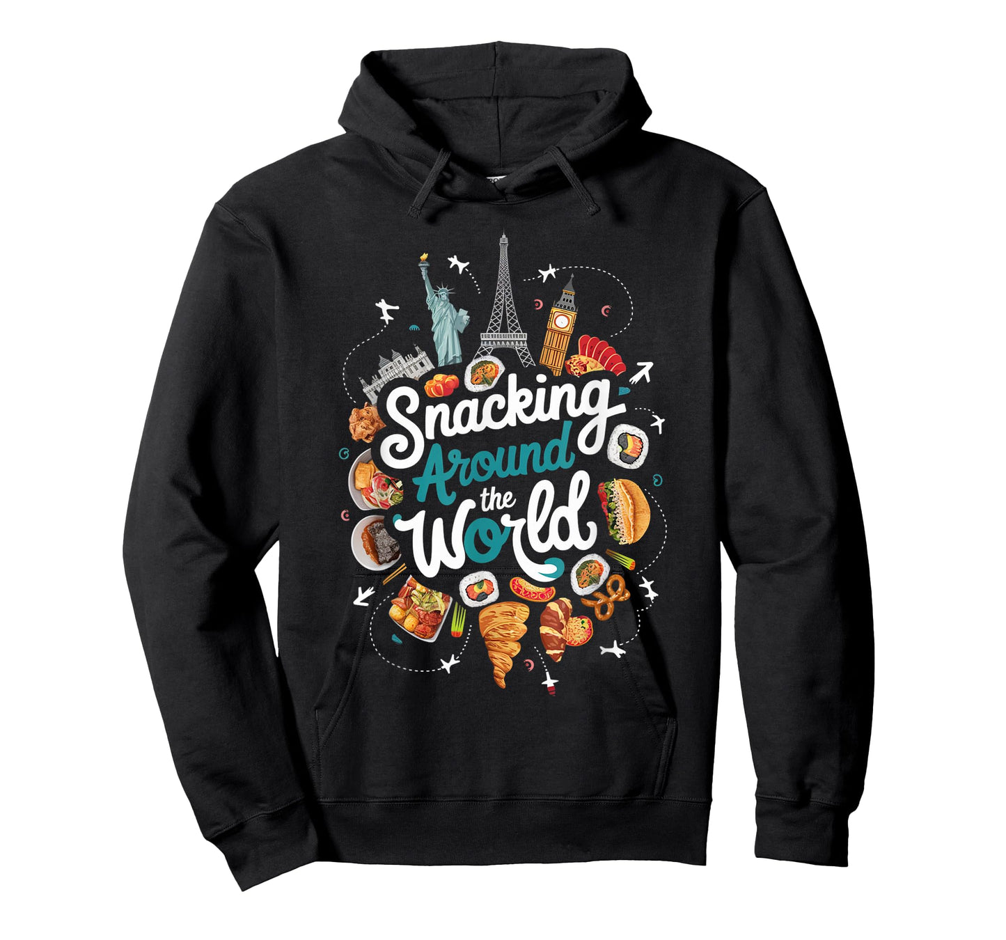 Snacking Around The World Fastfood Travel For Food Lover T-Shirt