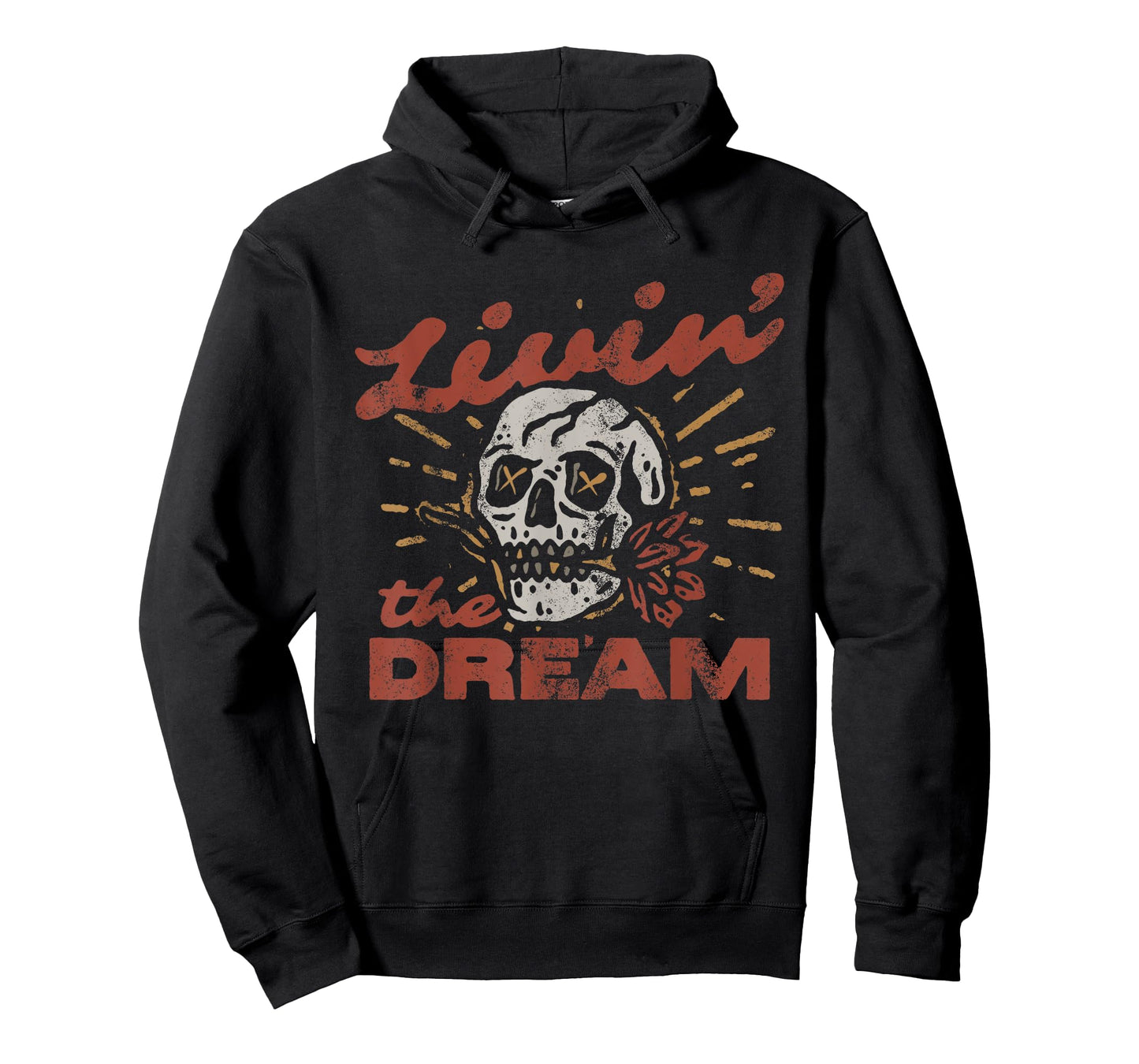 Funny Livin' The Dream Vintage Skull Retro for Men Women T-Shirt