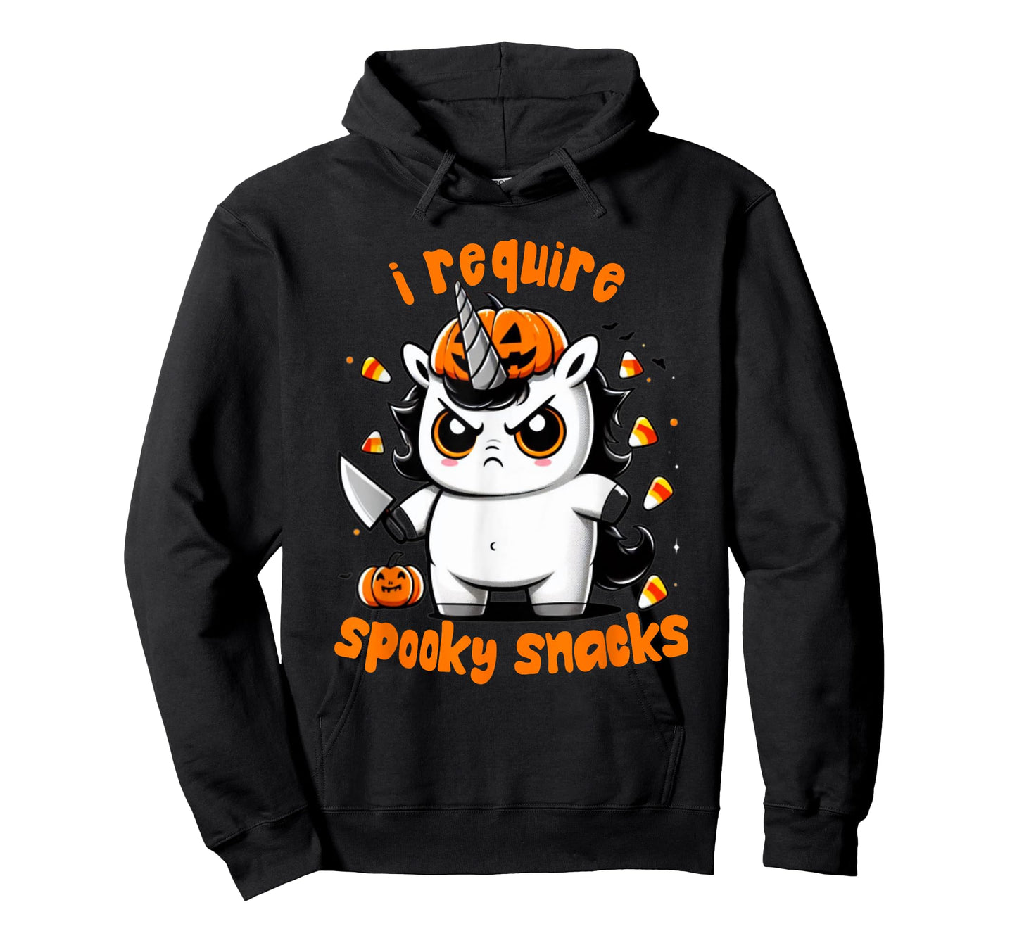 I Require Spooky Snacks Angry Unicorn Halloween T-Shirt