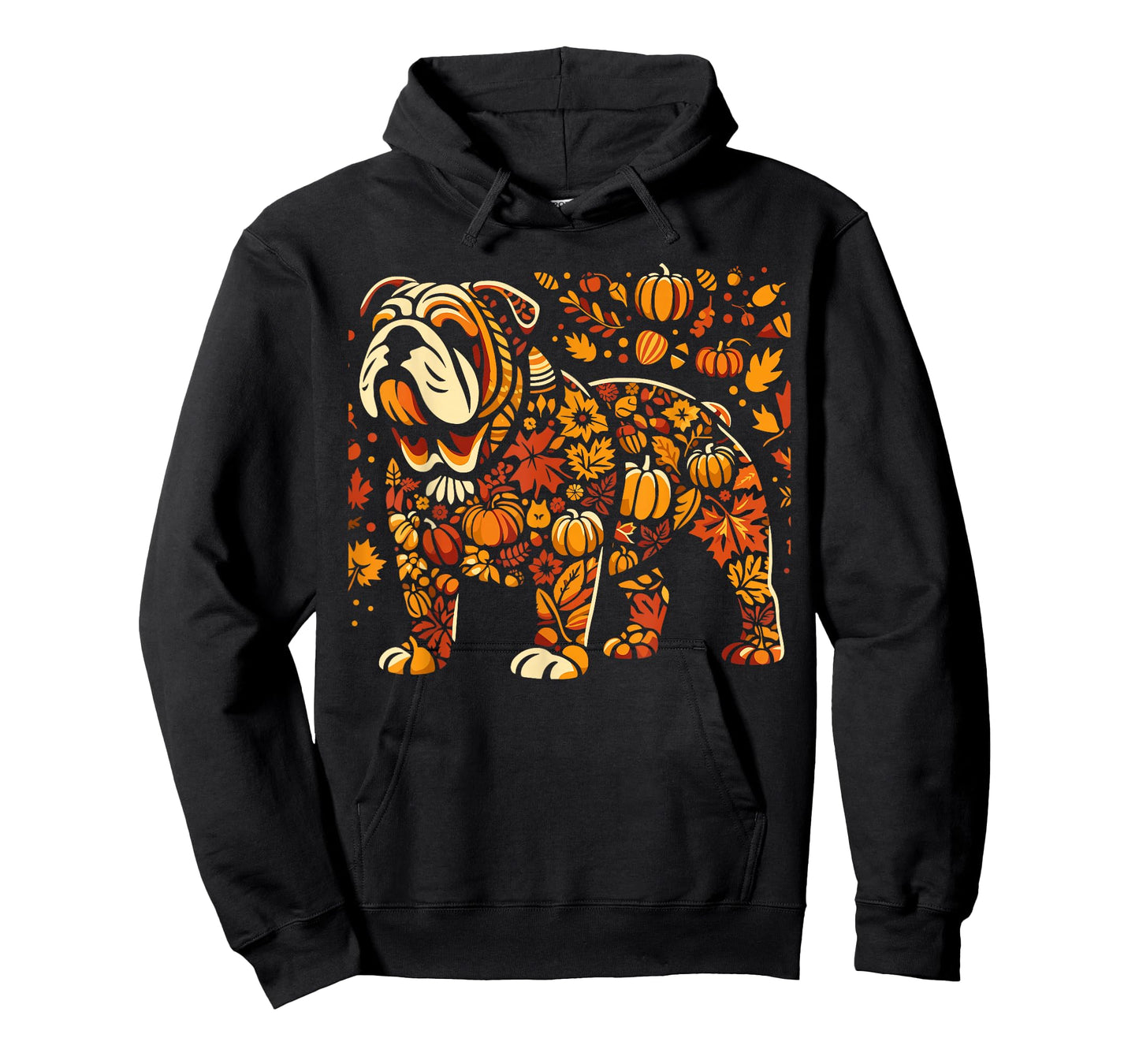 Autumn Pumpkin Fall English Bulldog Thanksgiving Womens Mens T-Shirt