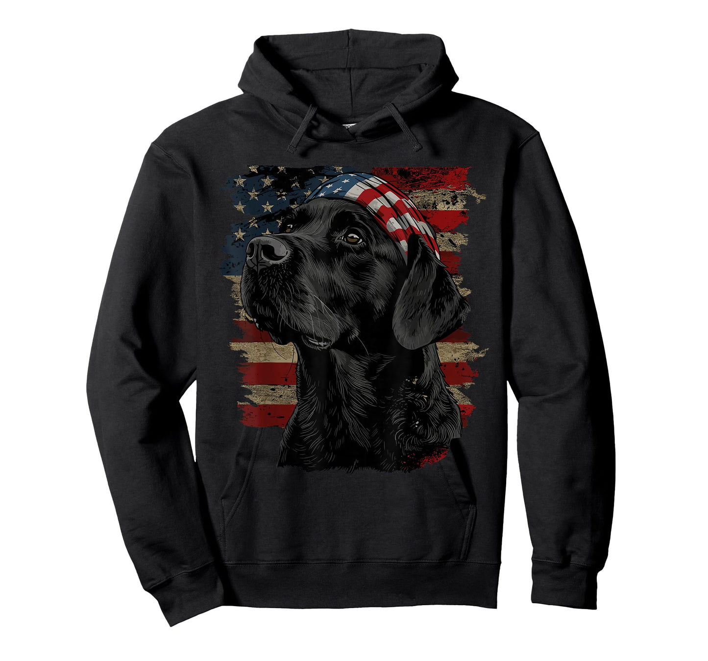 Black Labrador Patriotic Lab 4th of July USA American Flag T-Shirt