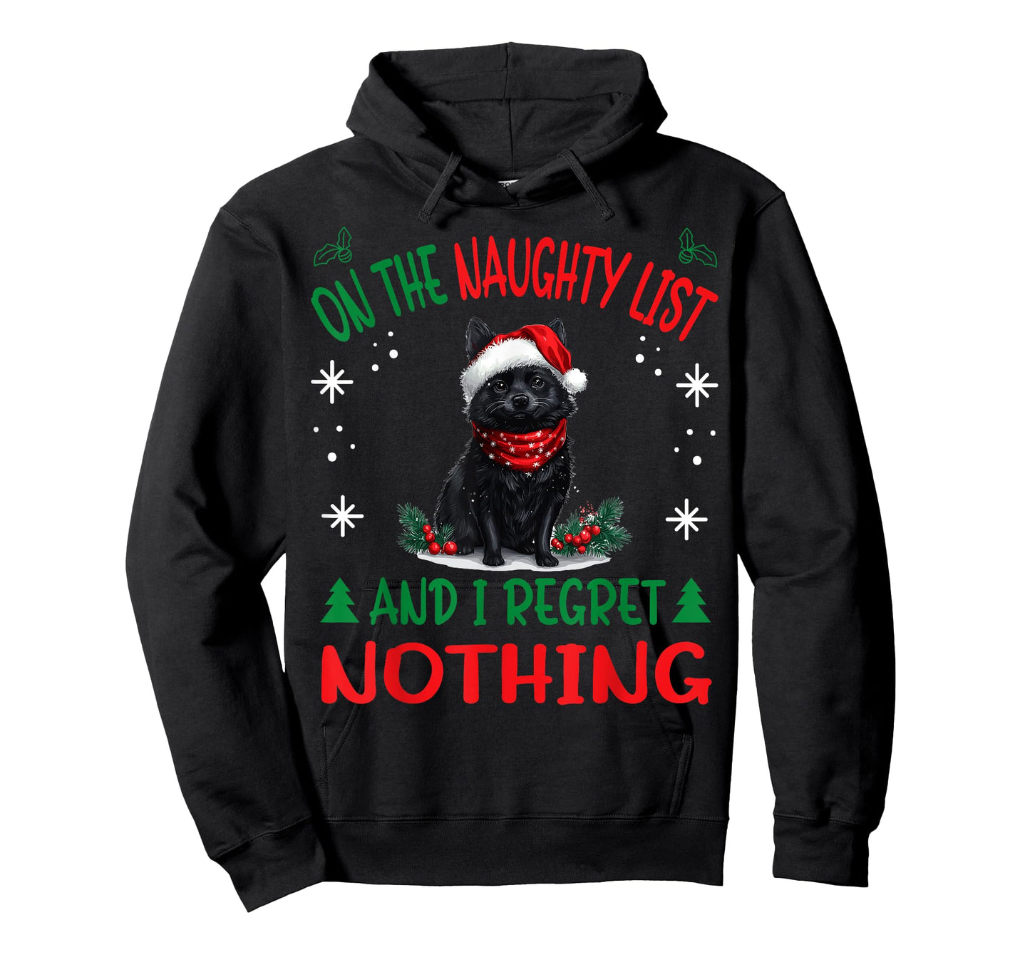 Cute Schipperke dog Dog Christmas On The Naughty List and I T-Shirt for Men Women