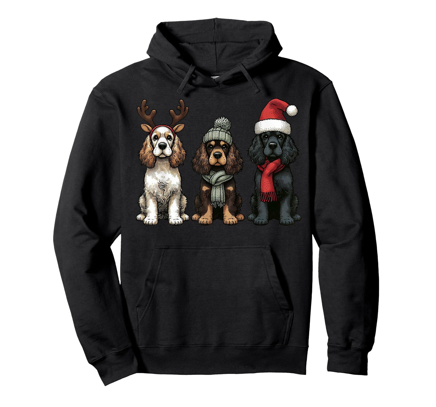 Santa Reindeer Cocker Spaniel Christmas Cocker Lover Pajama T-Shirt