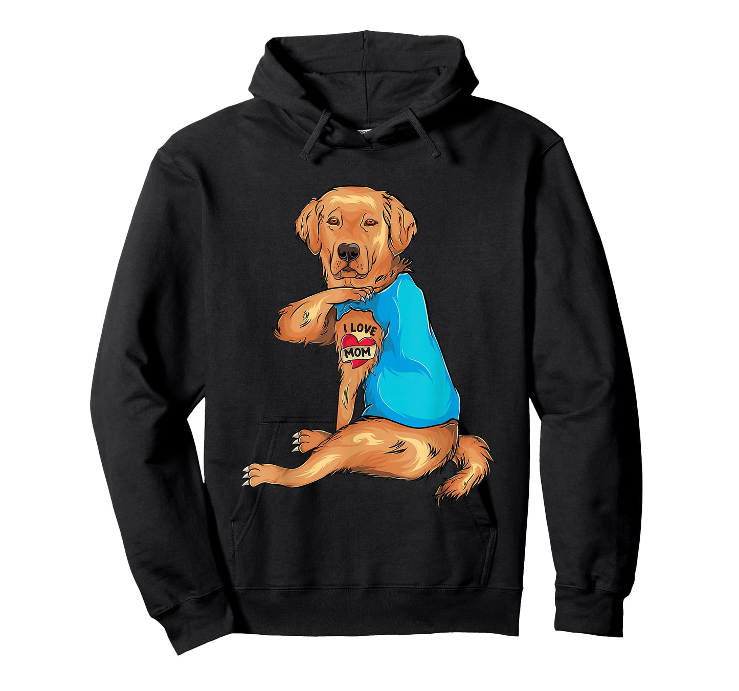 Mother's Day Tattoo I Love Mom Golden Retriever Tattooed T-Shirt