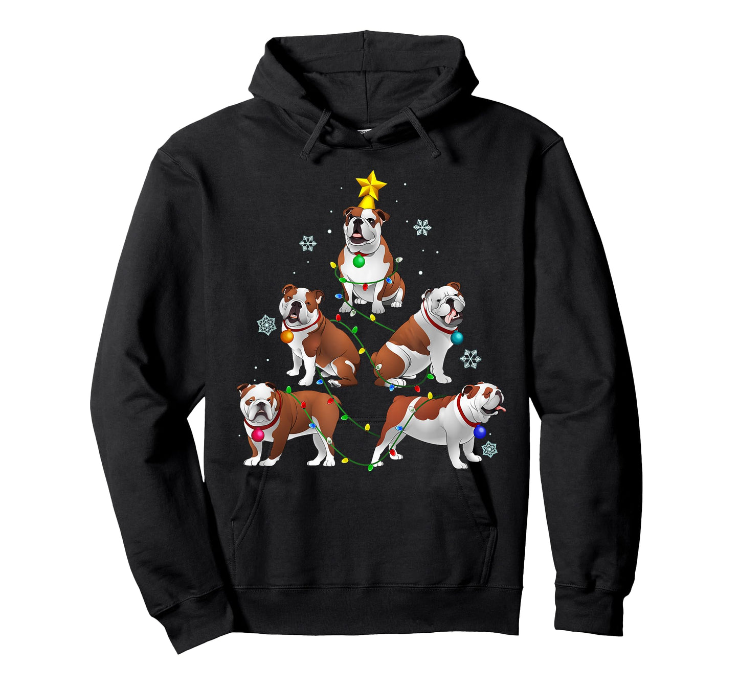 Funny Bulldog Christmas Tree T Shirt Ornament Decor T-Shirt
