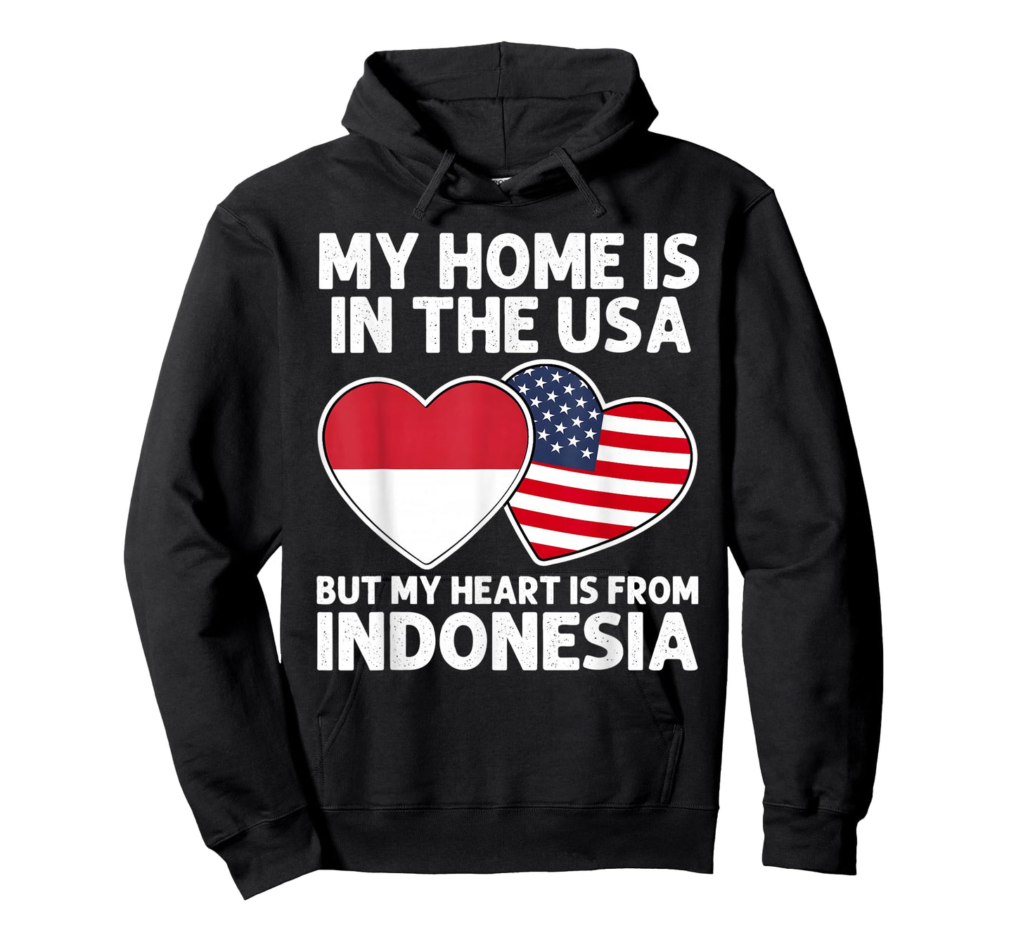 My Home USA My Heart Indonesia Indonesian American Pride T-Shirt
