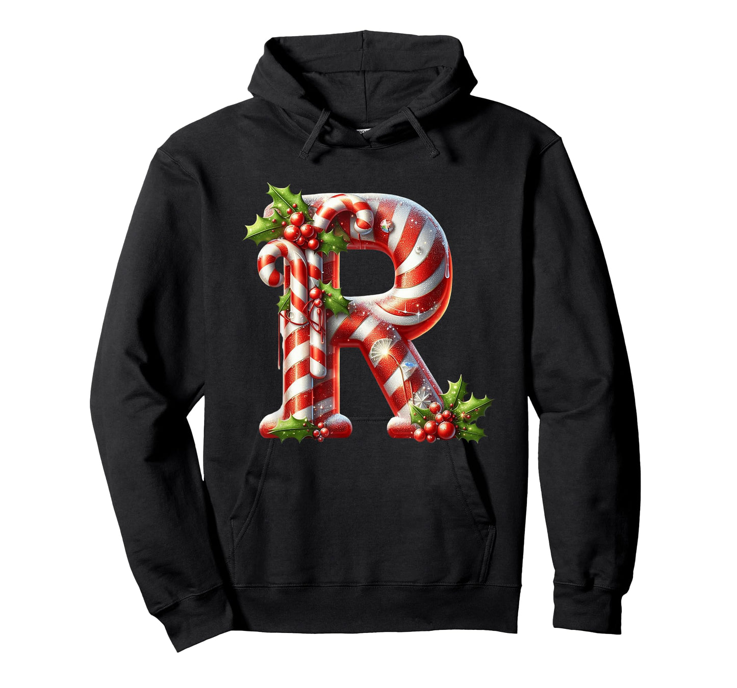 Christmas Candy Cane Letter R Joyful T-Shirt