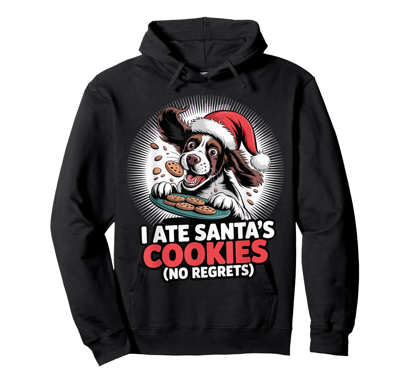 I Ate Santas Cookie Funny Christmas English Springer Spaniel T-Shirt