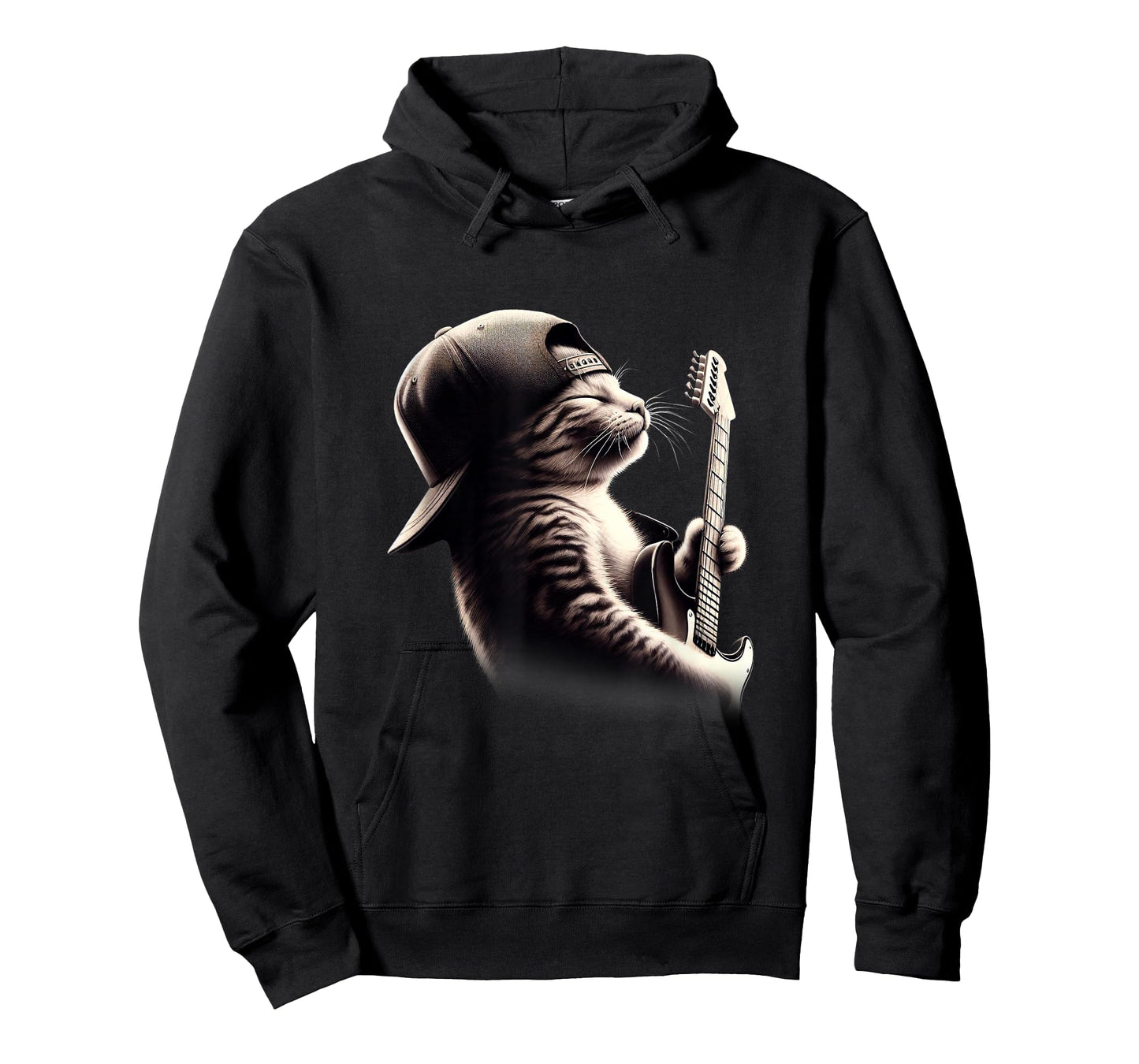 Cat Playing Guitar - Funny Rock Music Guitar Cat T-Shirt