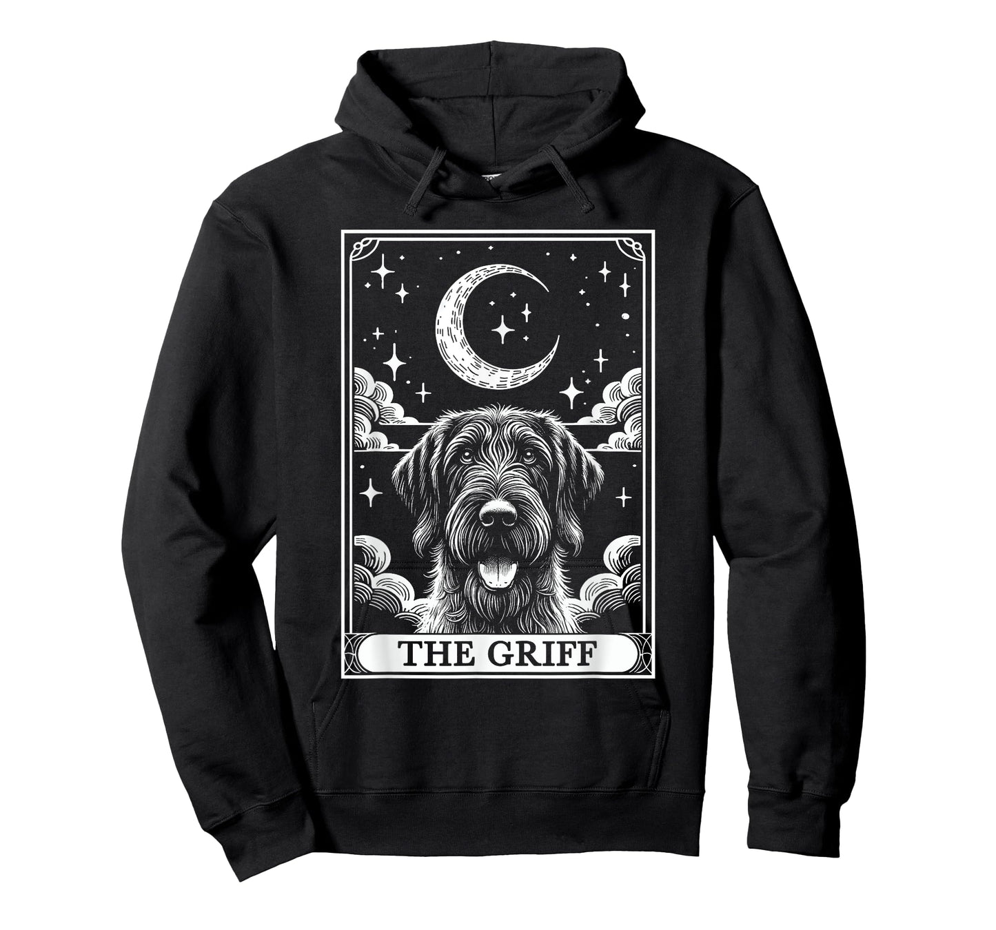 Tarot Card Vintage Crescent Moon Wirehaired Pointing Griffon T-Shirt