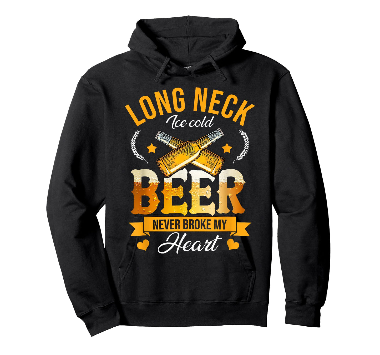 Long Neck Ice Cold Beer Never Broke My Heart T-Shirt