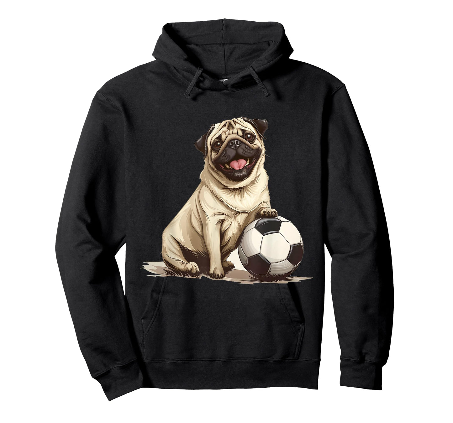 Pug Soccer Ball Sports Team Animal Dog T-Shirt for Men Women Girls Kids