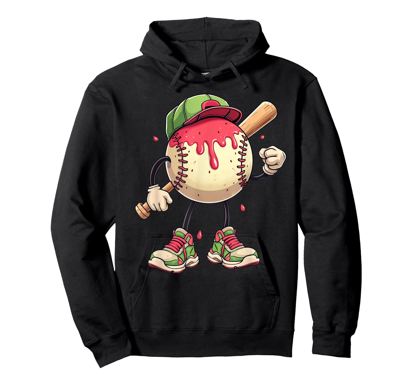 Girls Boys Baseball Ice Cream Drip Youth Drip Baseball Kids T-Shirt