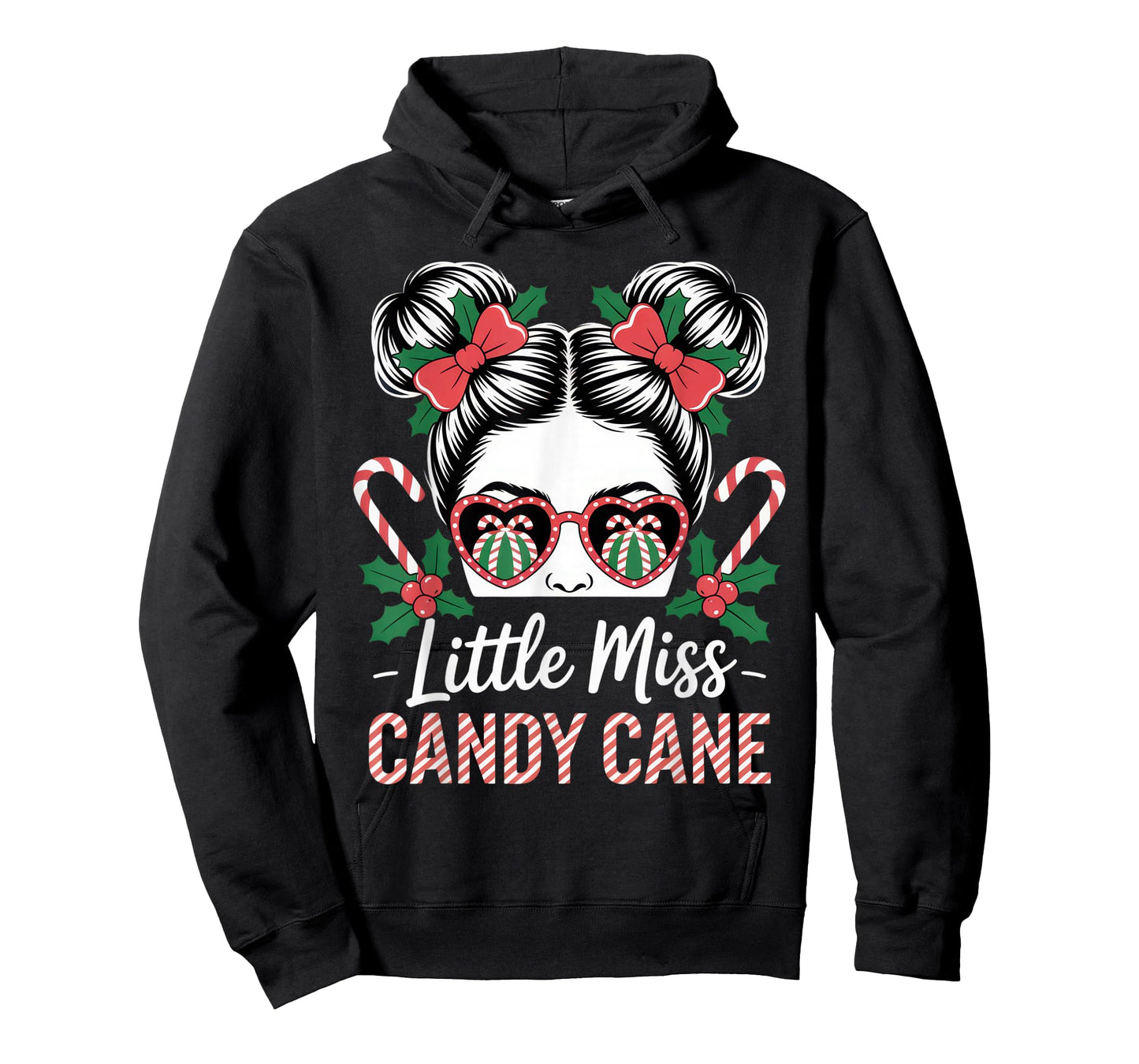 Little Miss Candy Cane Funny Holiday Christmas Vibes T-Shirt