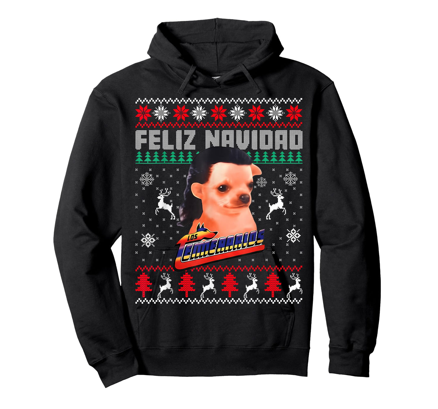 Los Temerarios Dog Feliz Navidad Ugly Sweaters Christmas T-Shirt