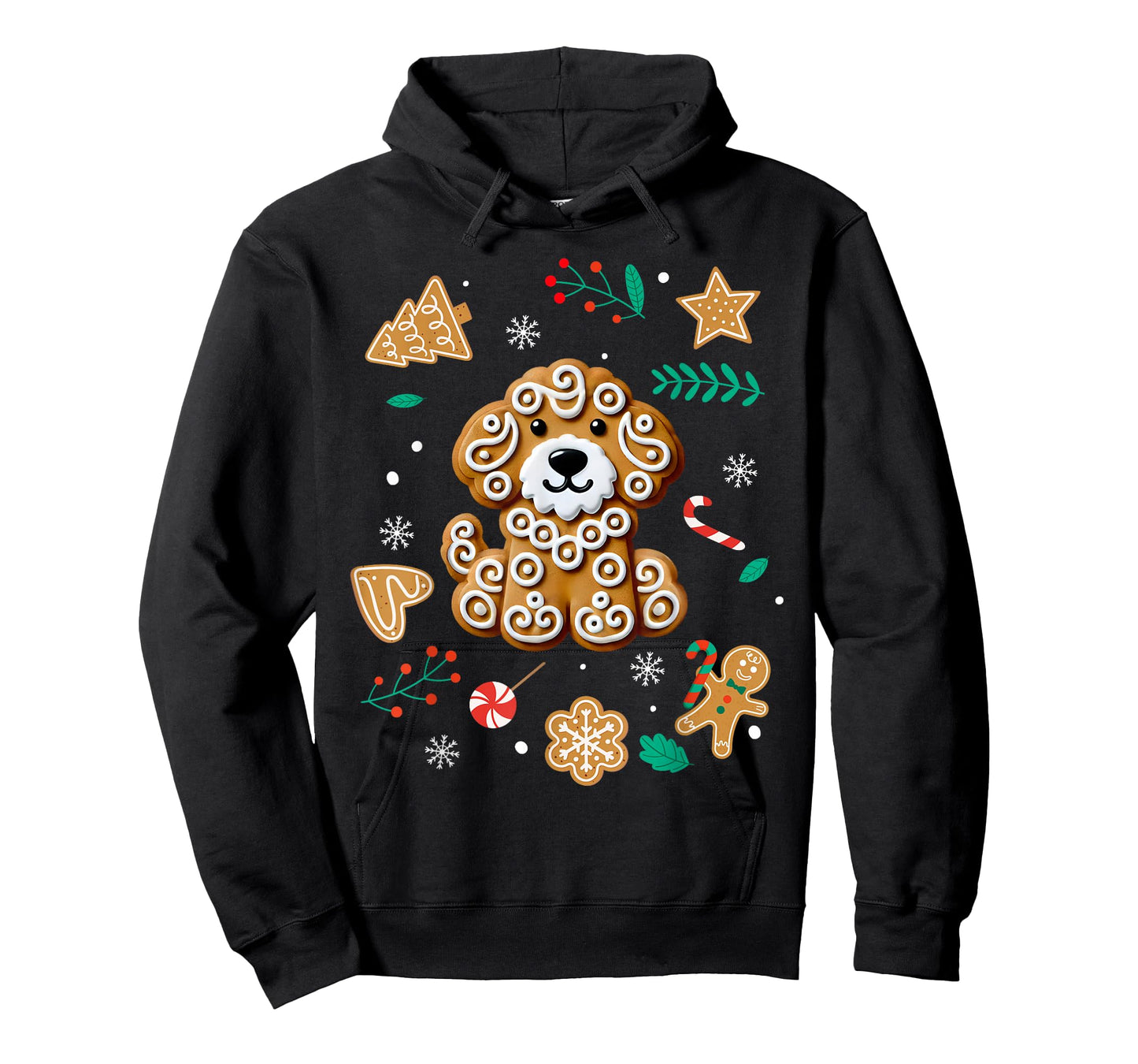 Xmas Dog Gingerbread Goldendoodle Golden Doodle Christmas T-Shirt