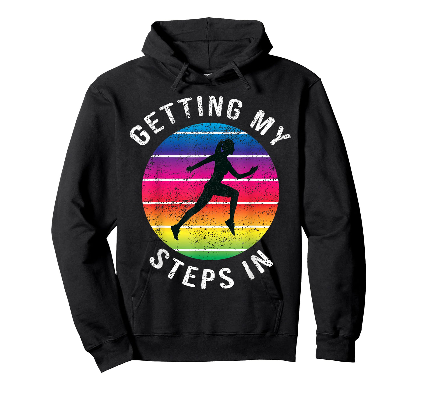 Funny Getting My Steps In Women Running Rainbow Workout T-Shirt