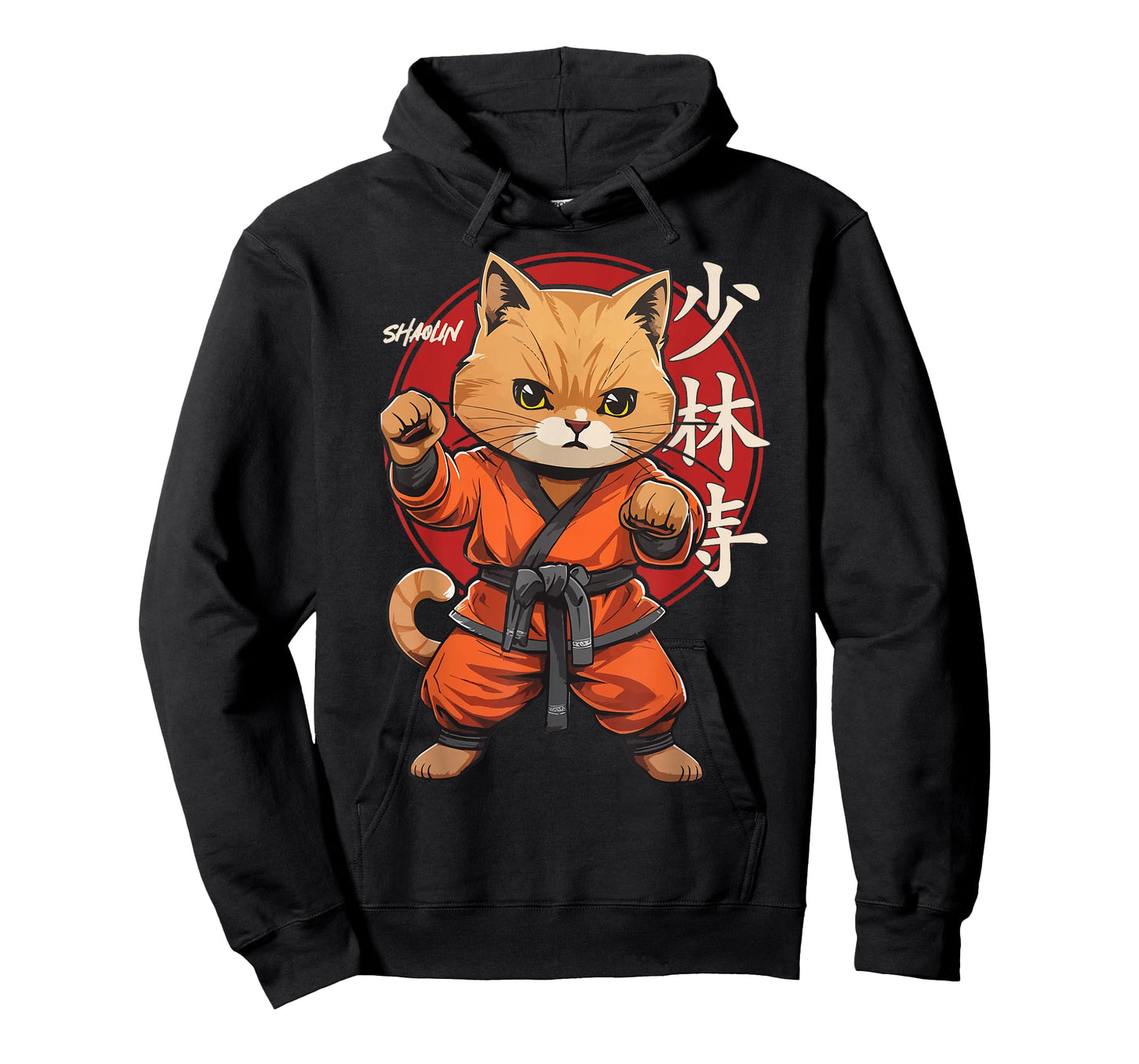Shaolin Monk Retro Cat Martial Arts Kung Fu Shaolin Cat T-Shirt for Men Women Girls Kids
