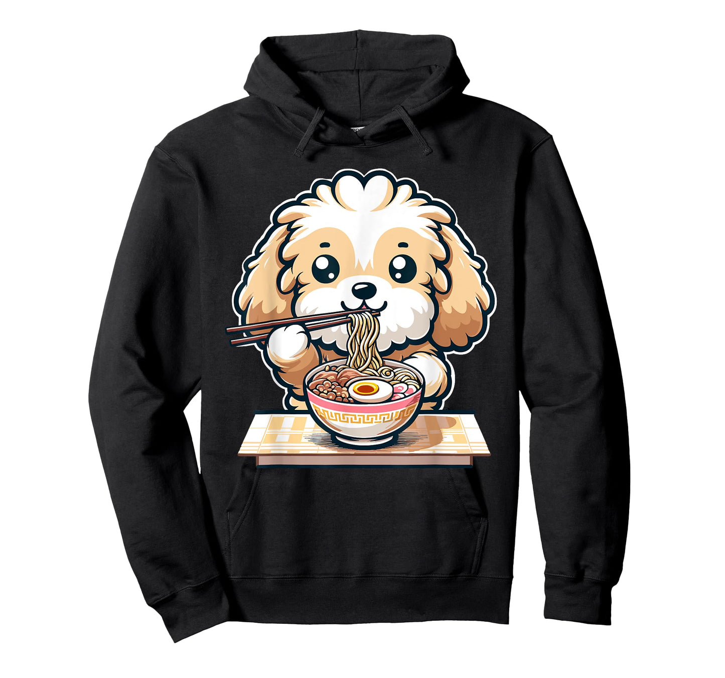 Cute Kawaii Cockapoo Eating Ramen Noodles Food Dog Lovers T-Shirt