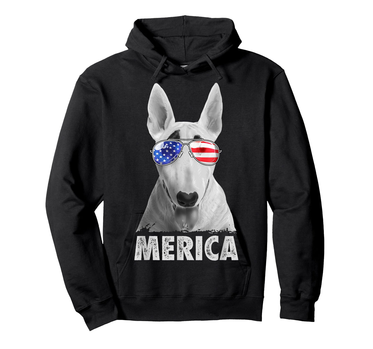 Bull Terrier 4th of July Merica Men American Flag Sunglasses T-Shirt