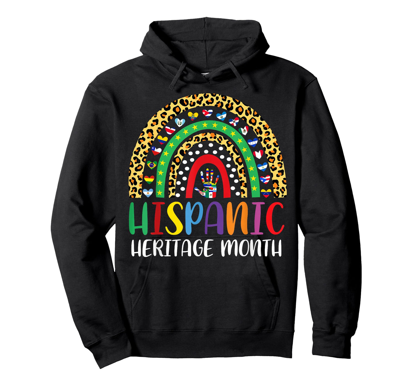 National Hispanic Heritage Month Rainbow Countries Flags T-Shirt